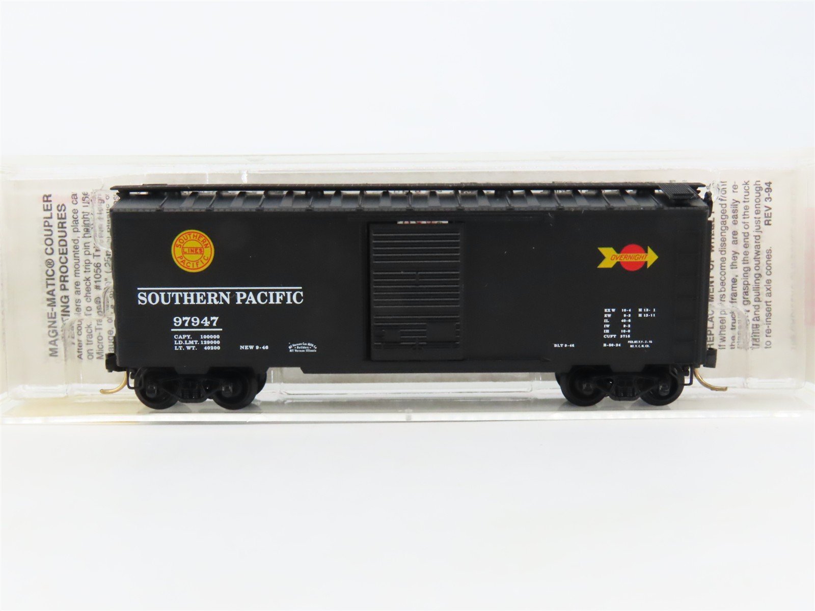 N Scale Micro-Trains MTL 20090 SP Southern Pacific Overnight 40' Box Car #97947