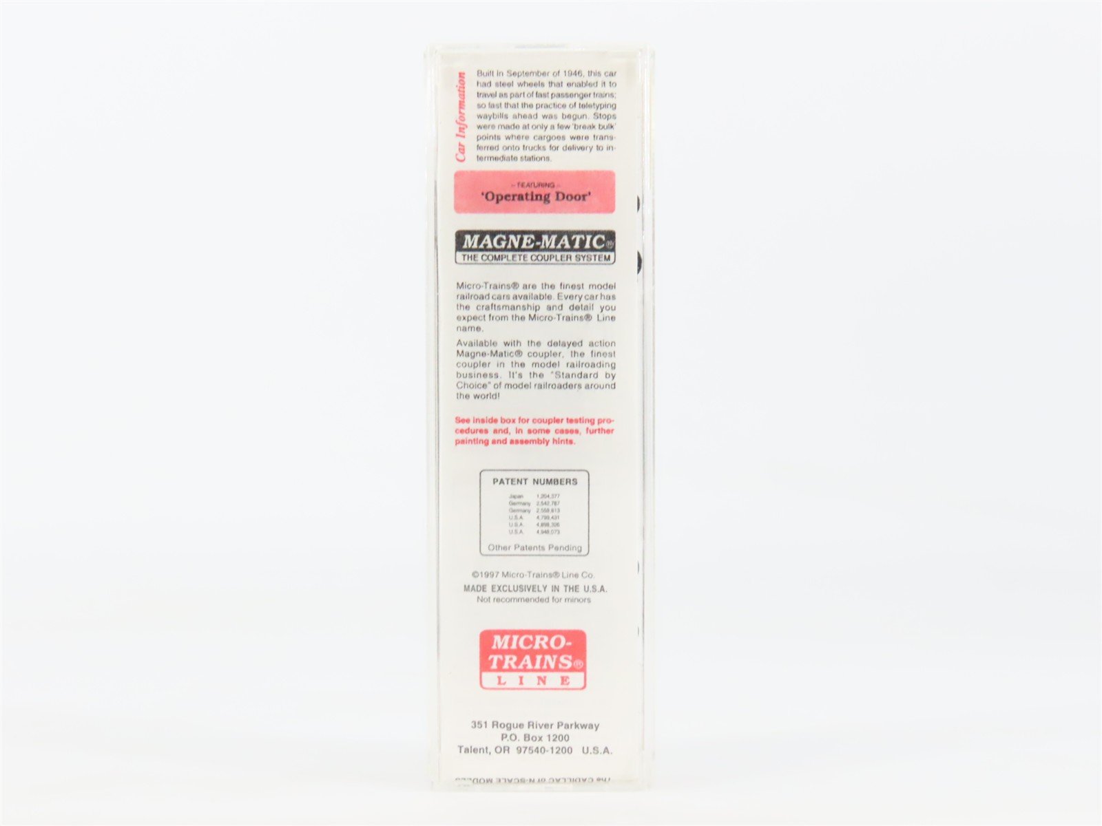 N Scale Micro-Trains MTL 20090 SP Southern Pacific Overnight 40' Box Car #97947