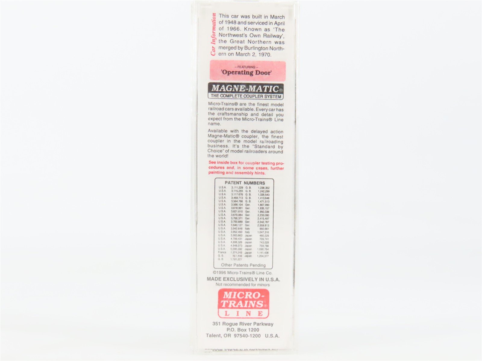 N Scale Micro-Trains MTL 20226 GN Great Northern 40' Single Door Box Car #2533