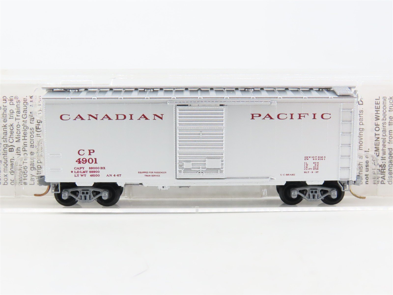 N Scale Micro-Trains MTL 20546 CP Canadian Pacific 40' Single Door Box Car #4901