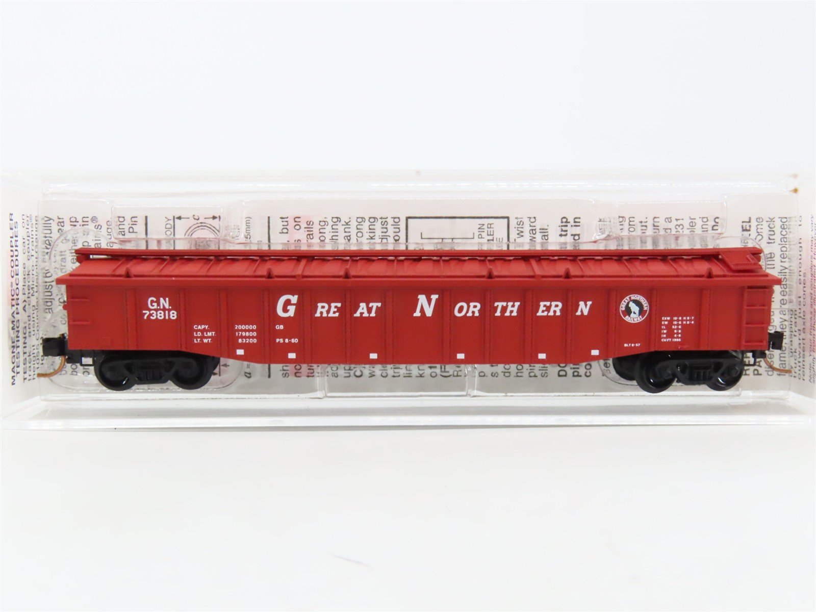 N Scale Micro-Trains MTL 106210 GN Great Northern 50' Covered Gondola #73818
