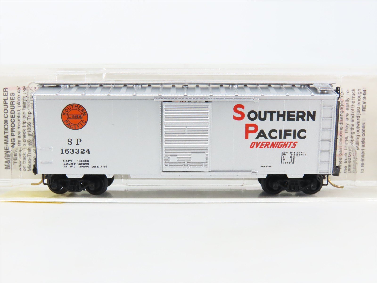N Scale Micro-Trains MTL 20760 SP Southern Pacific Overnights Box Car #163324