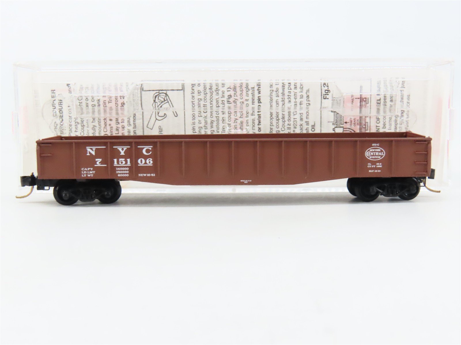 N Scale Micro-Trains MTL 46170 NYC New York Central 50' Open Gondola #715106