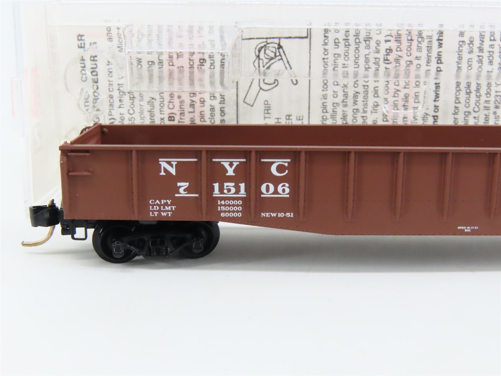 N Scale Micro-Trains MTL 46170 NYC New York Central 50' Open Gondola #715106