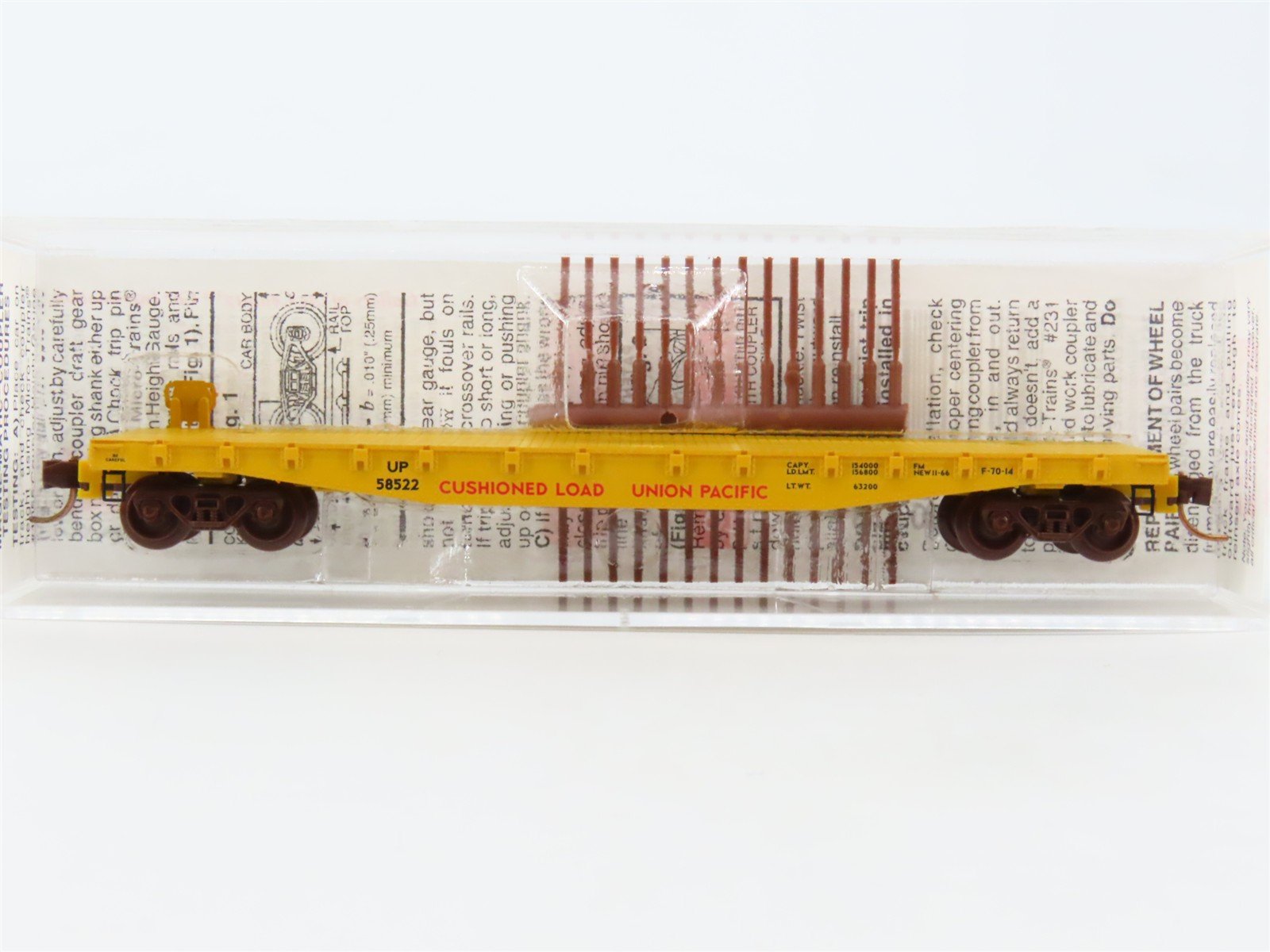 N Scale Micro-Trains MTL 45070 UP Union Pacific Railroad 50' Flat Car #58522