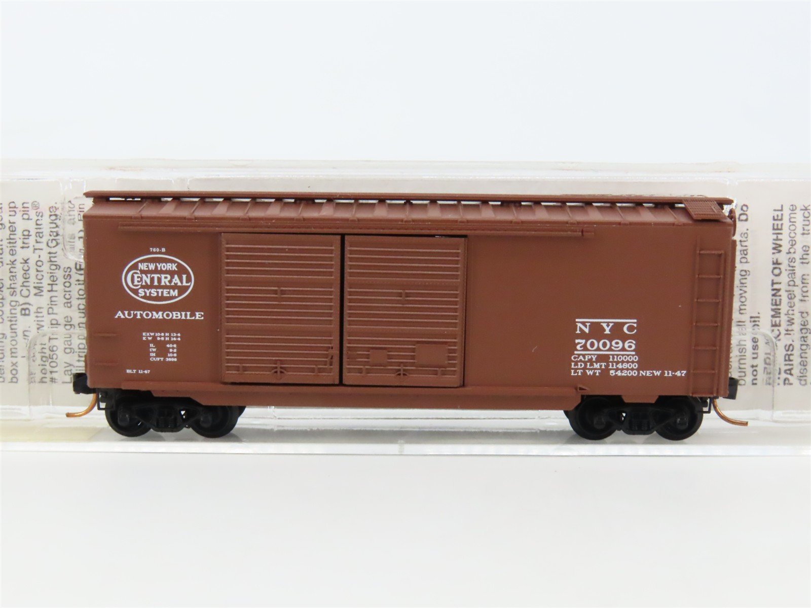 N Micro-Trains MTL 23160 NYC New York Central 40' Double Door Box Car #70096