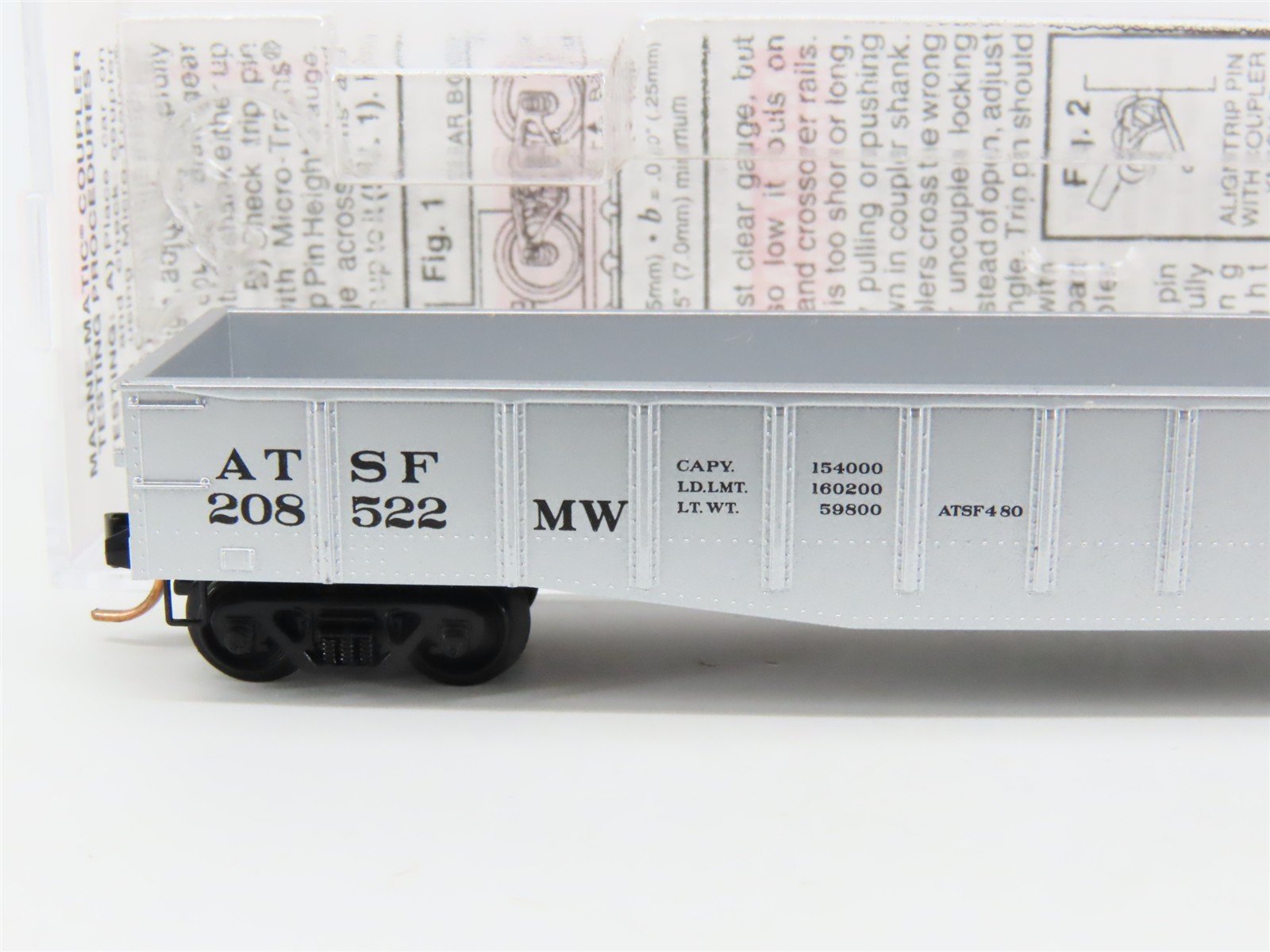 N Scale Micro-Trains MTL 105060 ATSF Santa Fe Railroad 50' Gondola #208522 MW