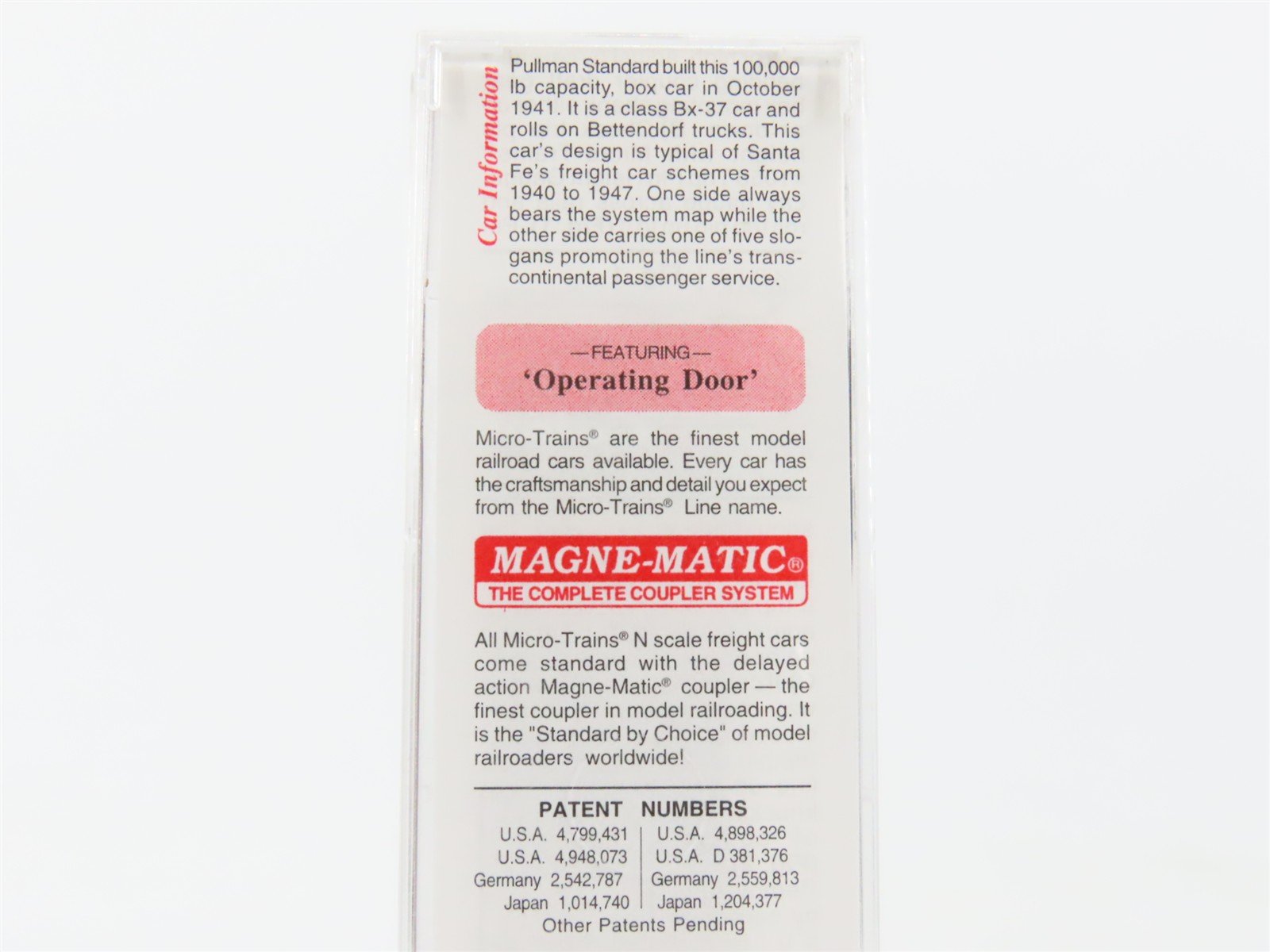 N Scale Micro-Trains MTL 20060 ATSF Santa Fe Grand Canyon Line Box Car #143582