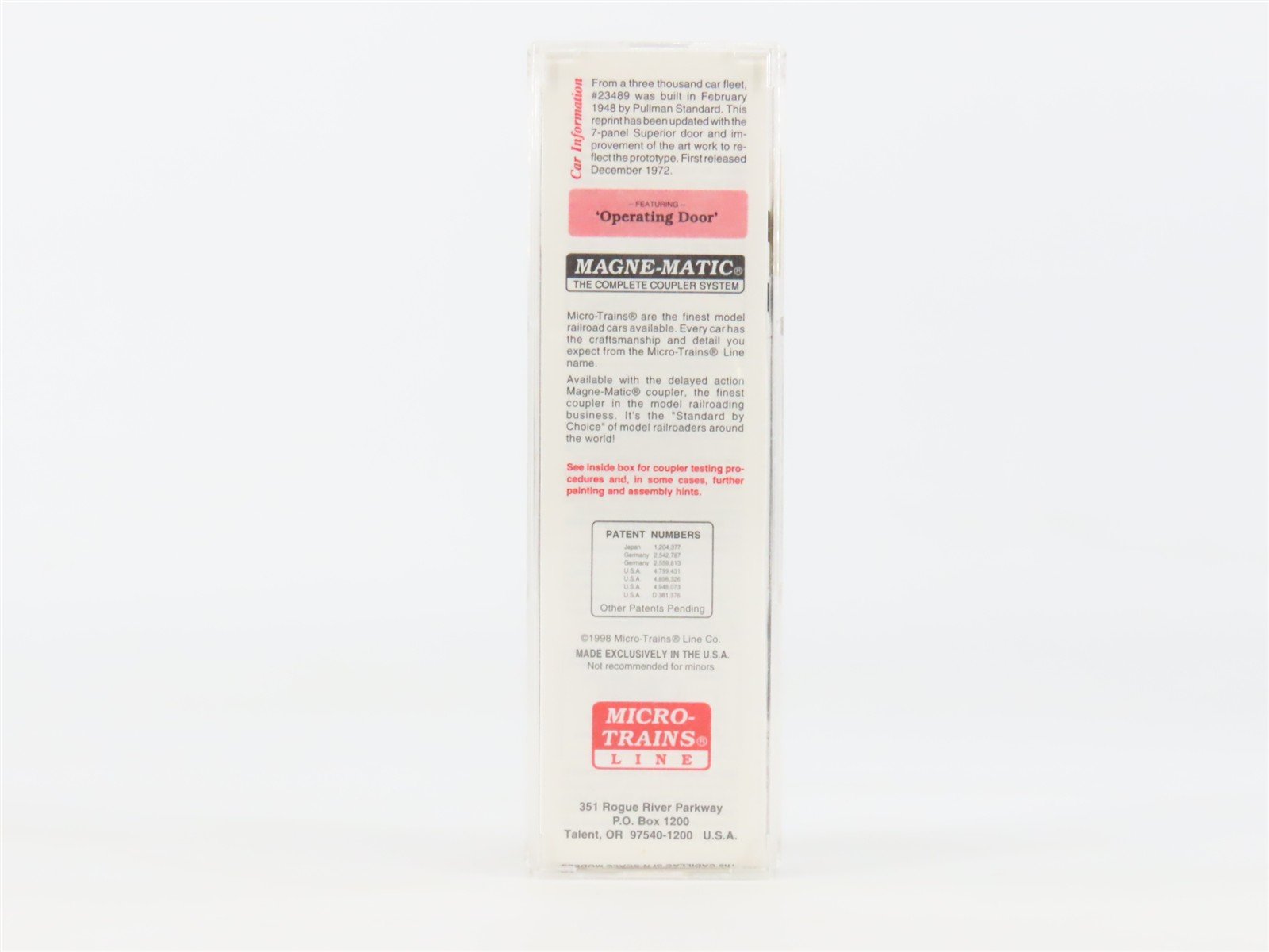 N Scale Micro-Trains MTL 20062 SOU Southern 40' Single Door Box Car #23489