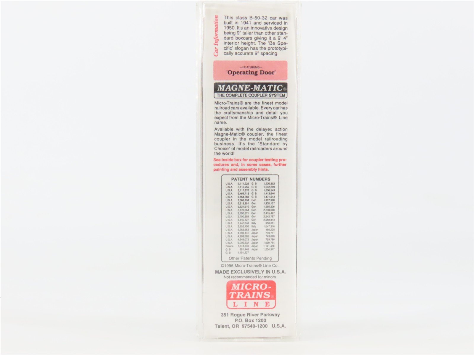 N Scale Micro-Trains MTL 20620 UP Union Pacific 40' Single Door Box Car #192920