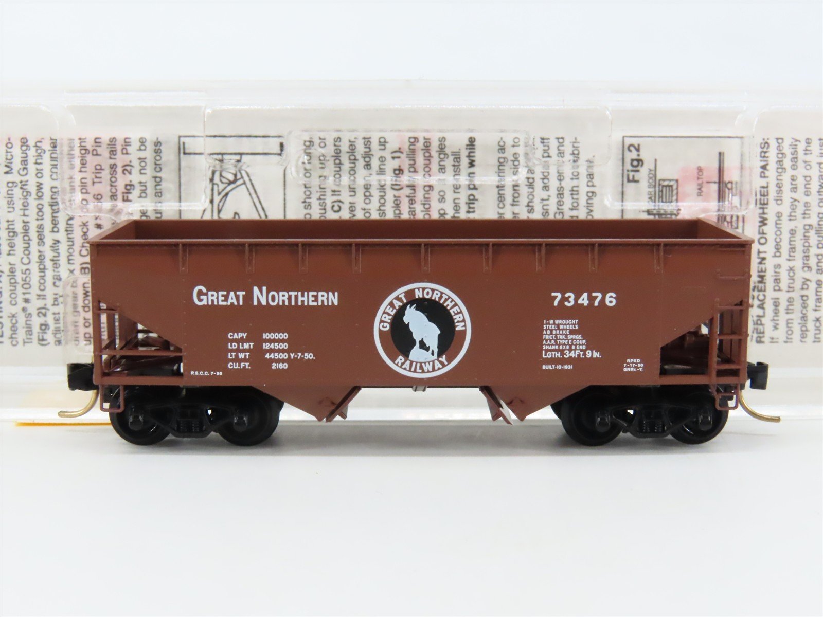 N Scale Micro-Trains MTL 55060 GN Great Northern 33' 2-Bay Hopper #73476