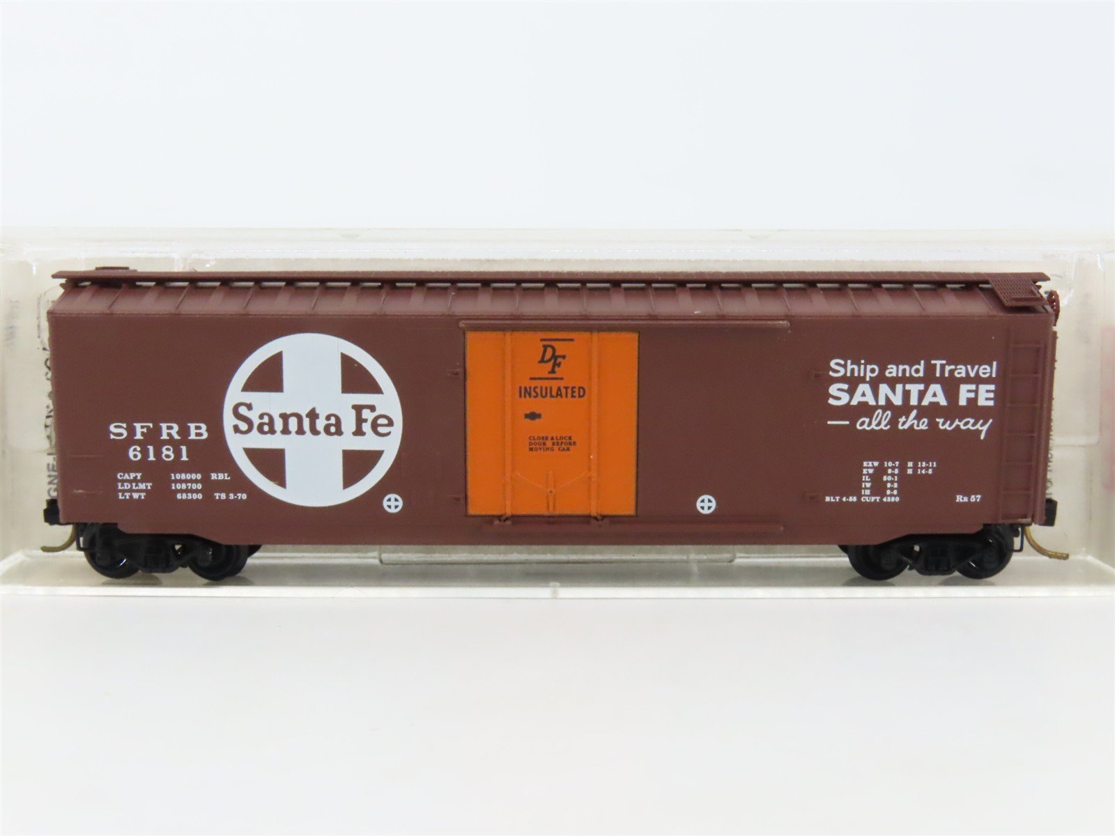 N Scale Micro-Trains MTL 32050/4 ATSF Santa Fe 50' Plug Door Box Car #6181