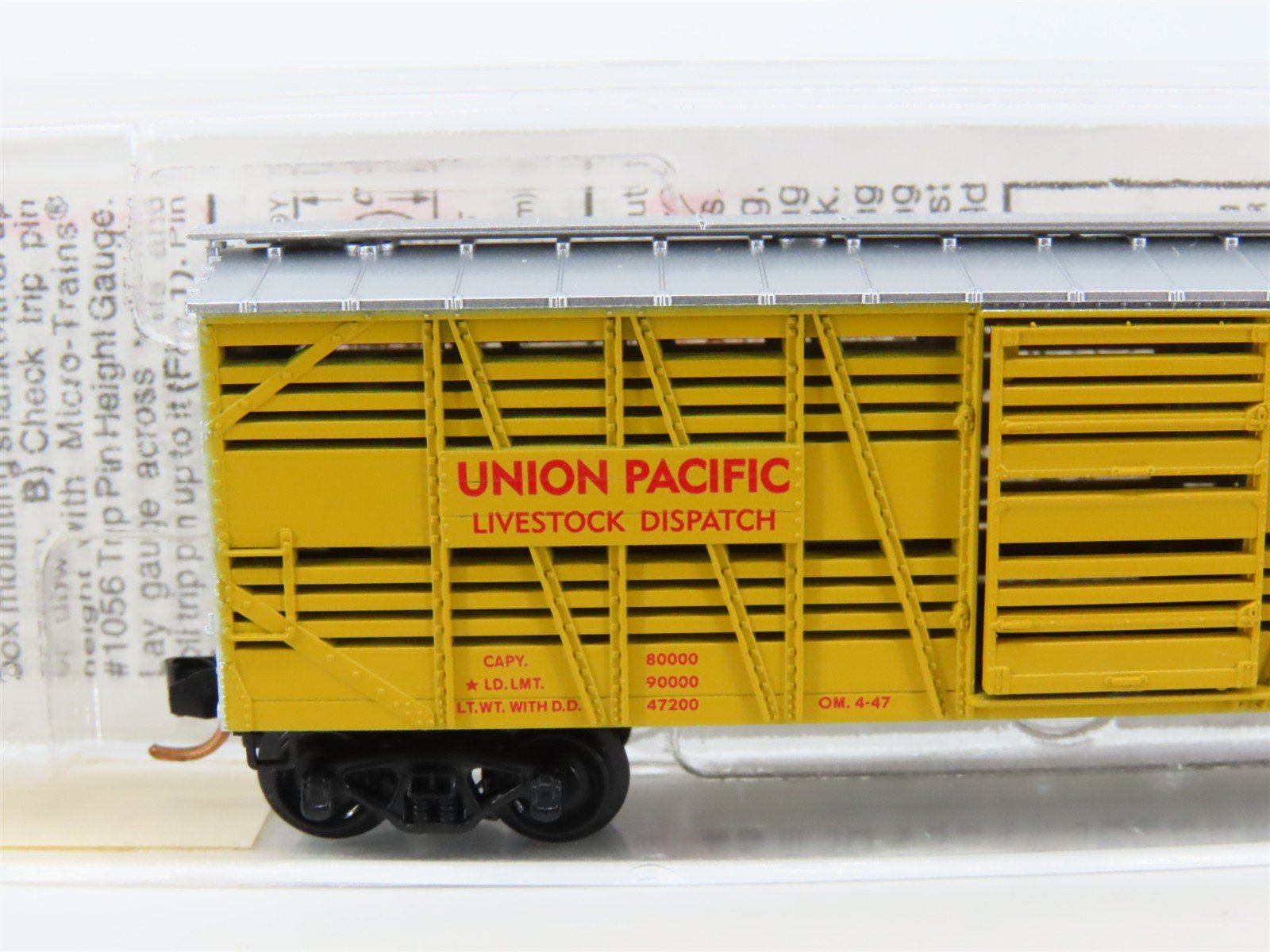 N Micro-Trains MTL 35010 OSL UP Union Pacific 40' Despatch Stock Car #47859