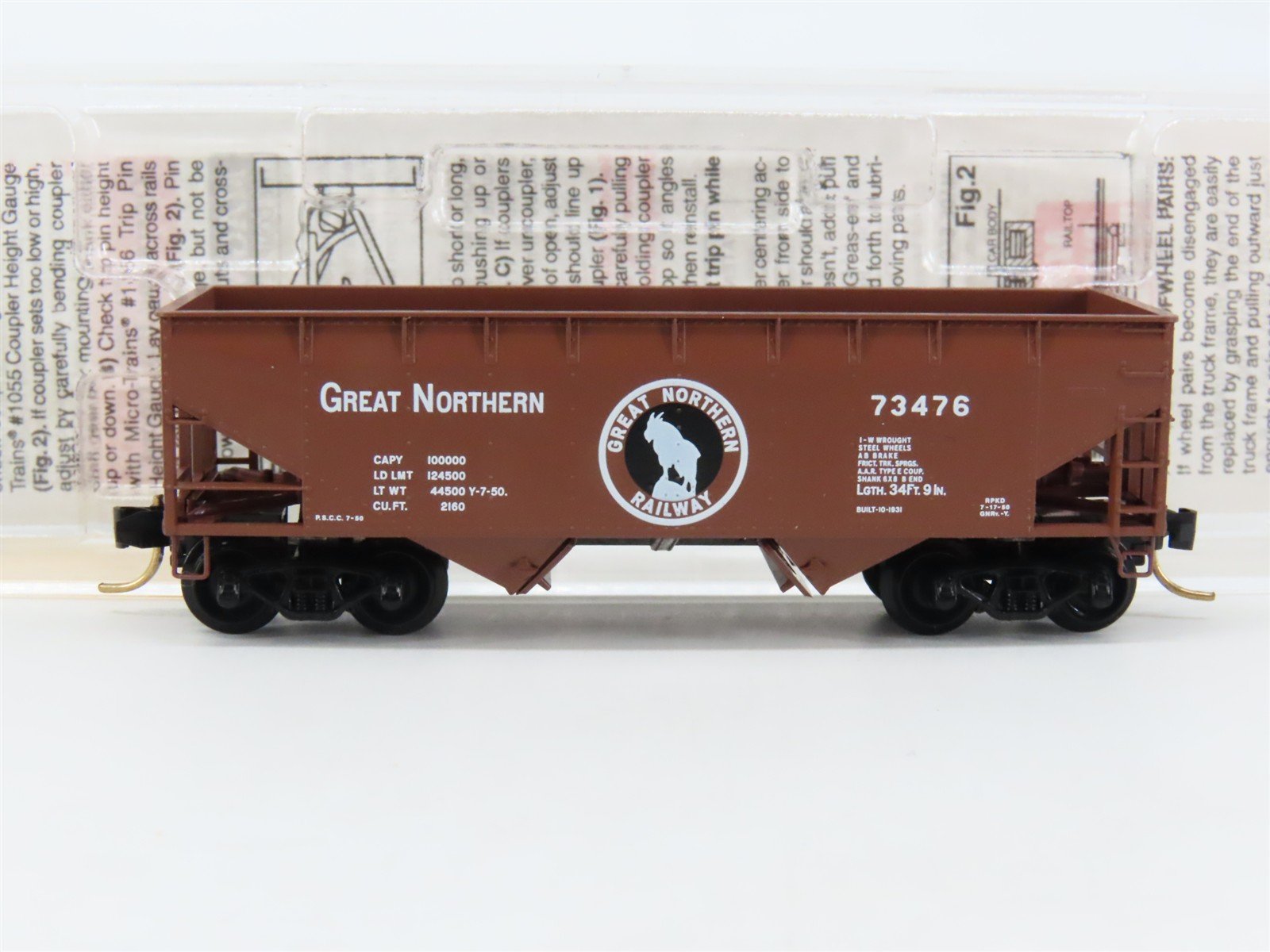 N Scale Micro-Trains MTL 55060 GN Great Northern Railway 33' 2-Bay Hopper #73476