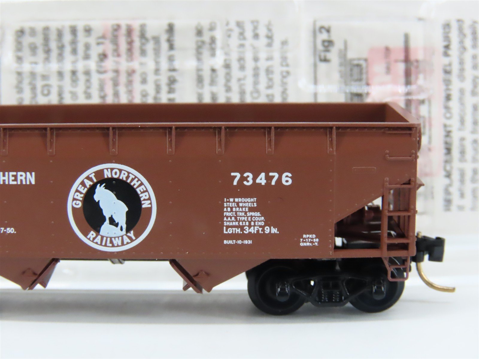 N Scale Micro-Trains MTL 55060 GN Great Northern Railway 33' 2-Bay Hopper #73476