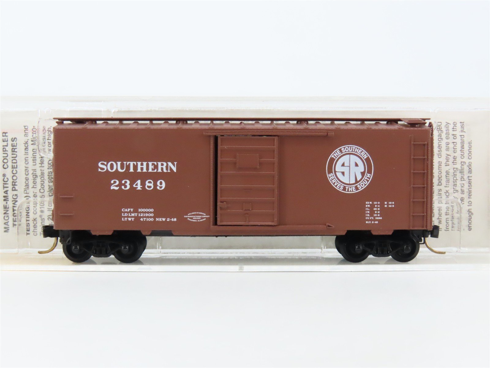 N Micro-Trains MTL 20062 SOU Southern Railway 40' Single Door Box Car #23489