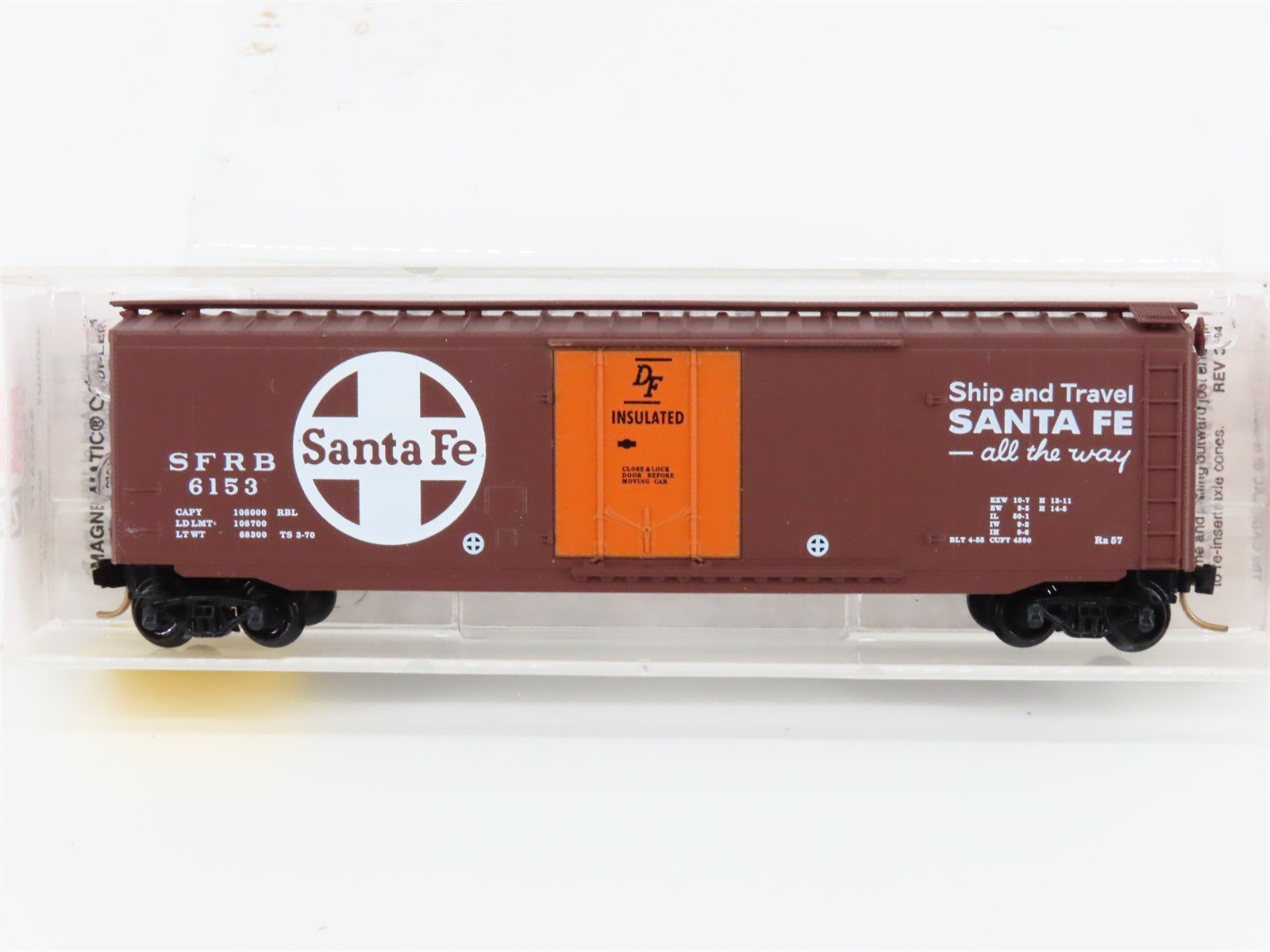 N Scale Micro-Trains MTL 32050/1 SFRB Santa Fe 50' Plug Door Box Car #6153