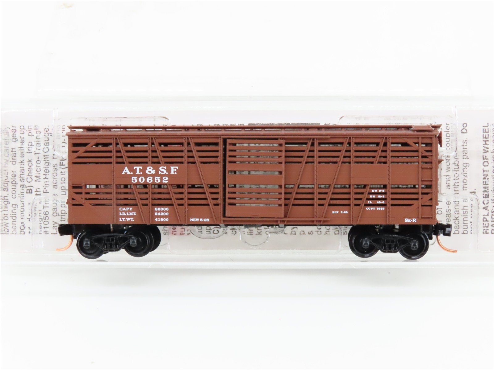 N Scale Micro-Trains MTL 35080 ATSF Santa Fe 40' Despatch Stock Car #50652