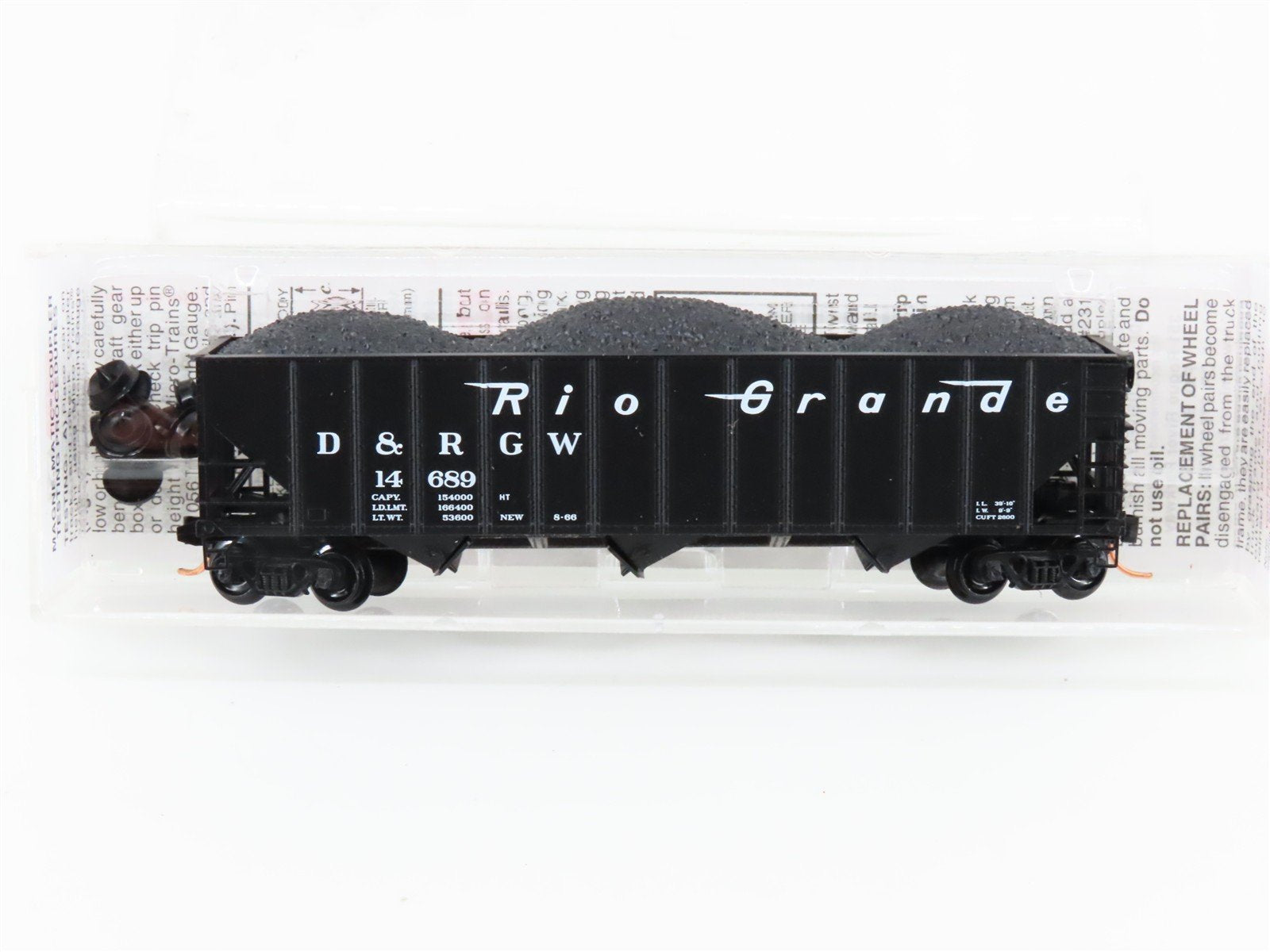 N Scale Micro-Trains MTL 108060 D&RGW Rio Grande 3-Bay Open Hopper #14689