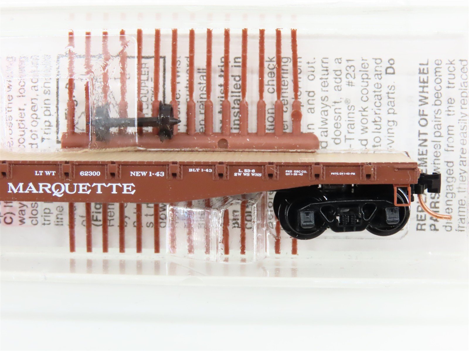 N Scale Micro-Trains MTL 45260 PM Pere Marquette Railroad 50' Flat Car #16681
