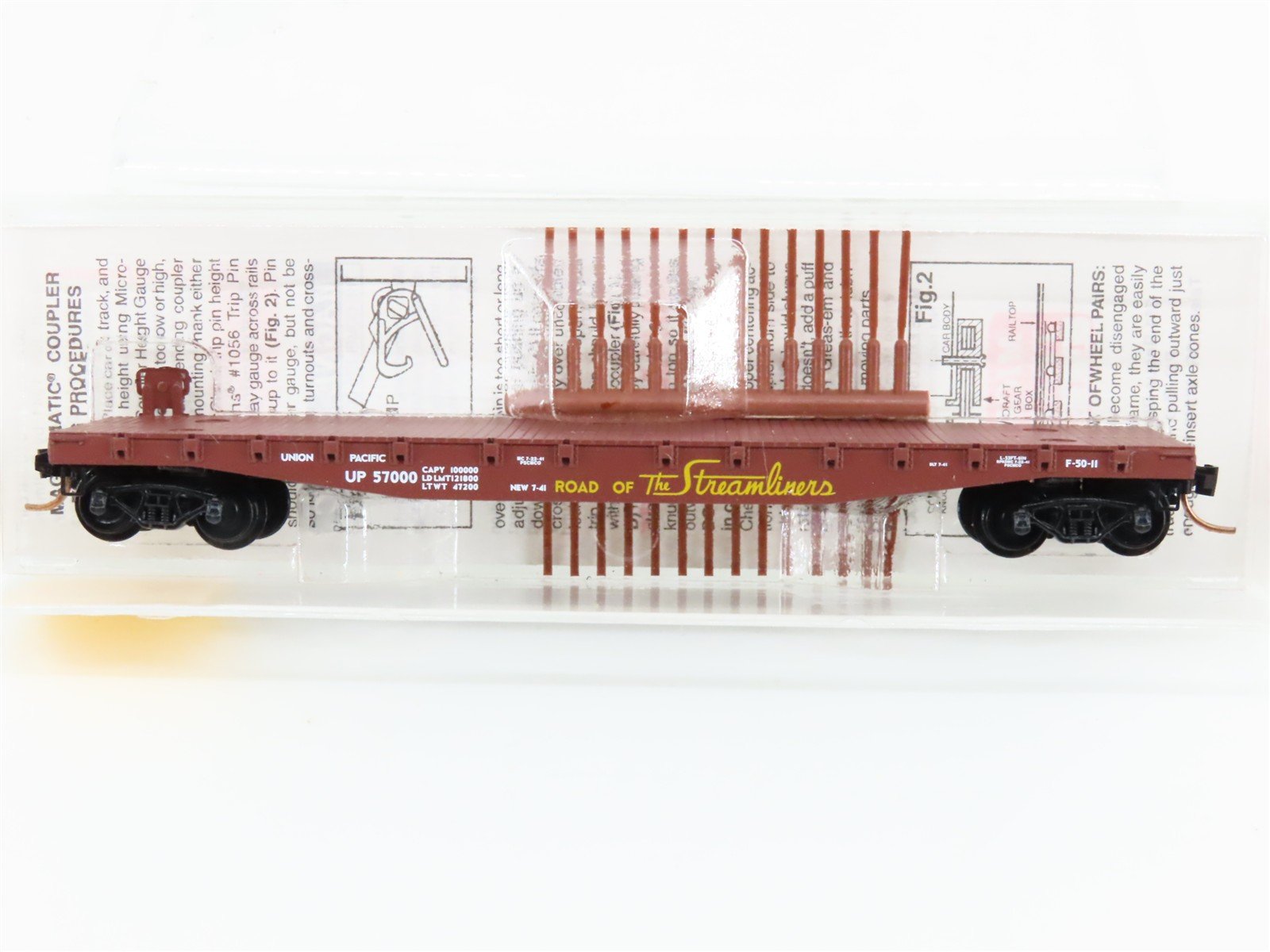 N Scale Micro-Trains MTL 45050 UP Union Pacific Railroad 50' Flat Car #57000
