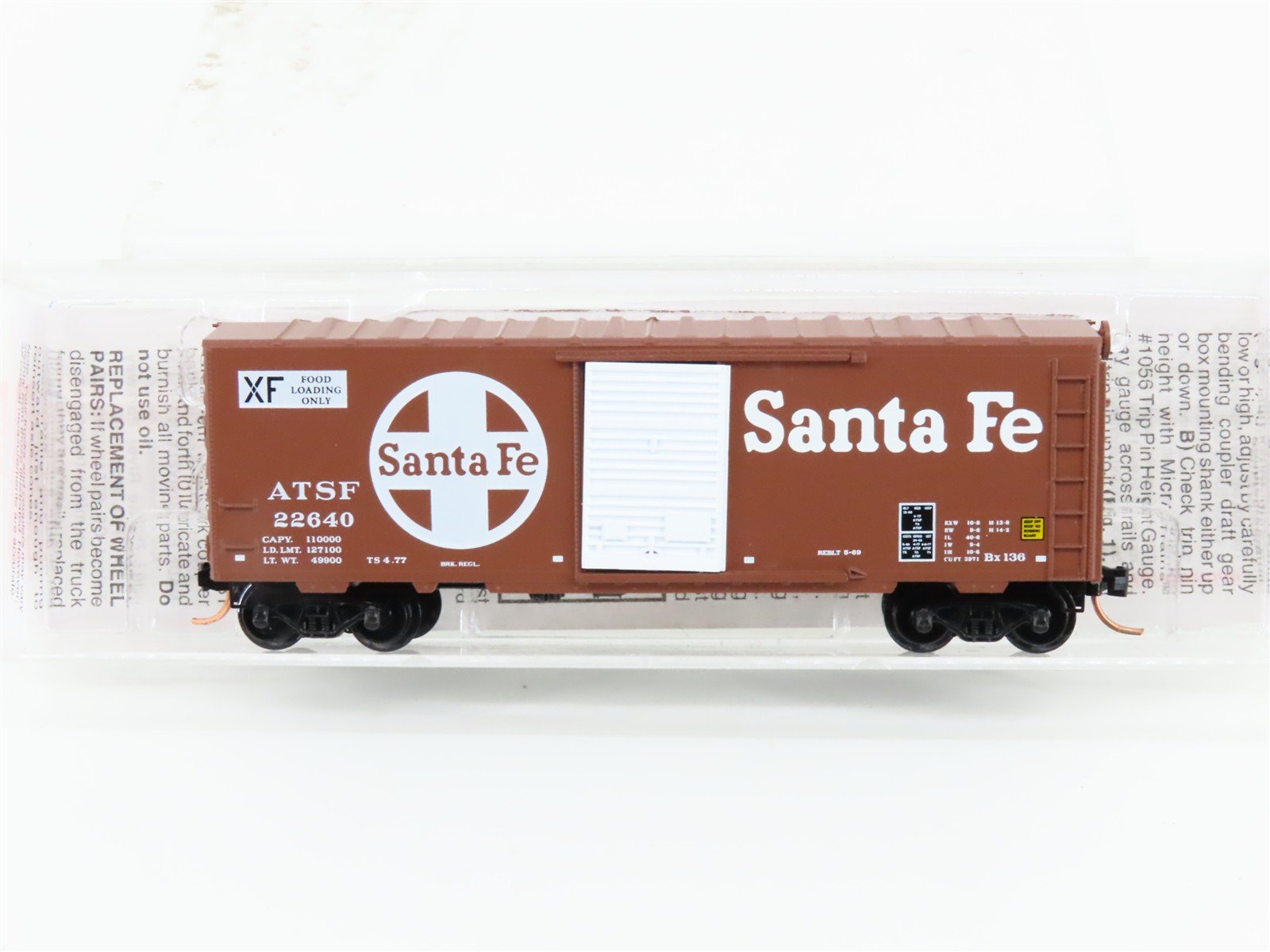 N Scale Micro-Trains MTL 73010 ATSF Santa Fe 40' Single Door Box Car #22640