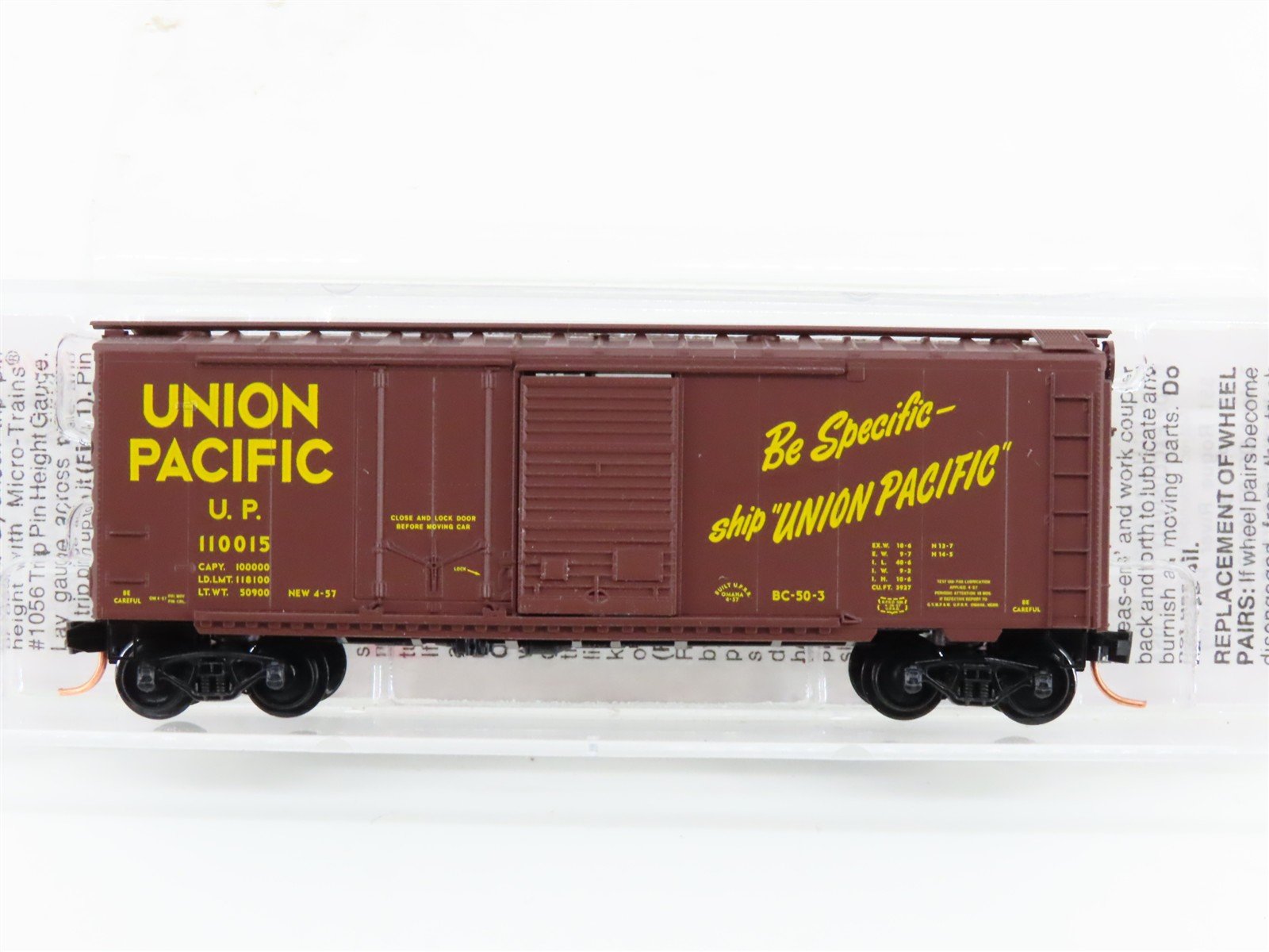 N Scale Micro-Trains MTL 22030 UP Union Pacific Railroad 40' Box Car #110015