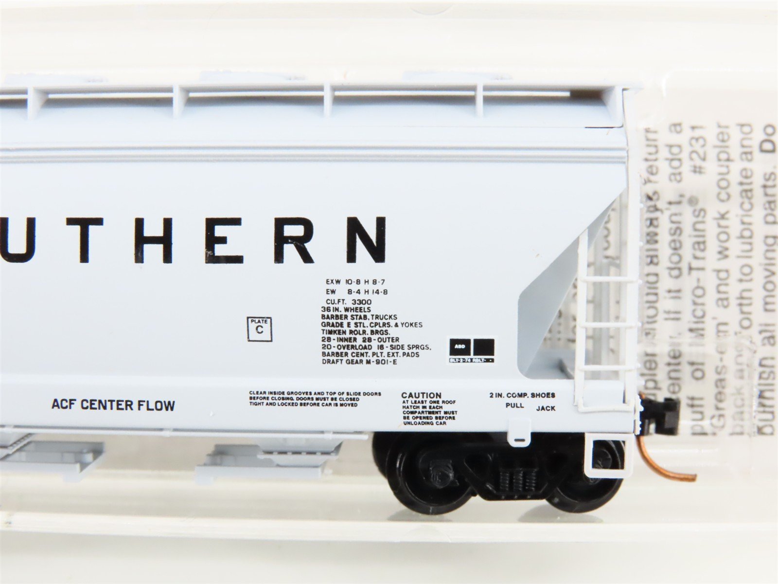 N Scale Micro-Trains MTL 92120 SOU Southern Railway 2-Bay Covered Hopper #91801