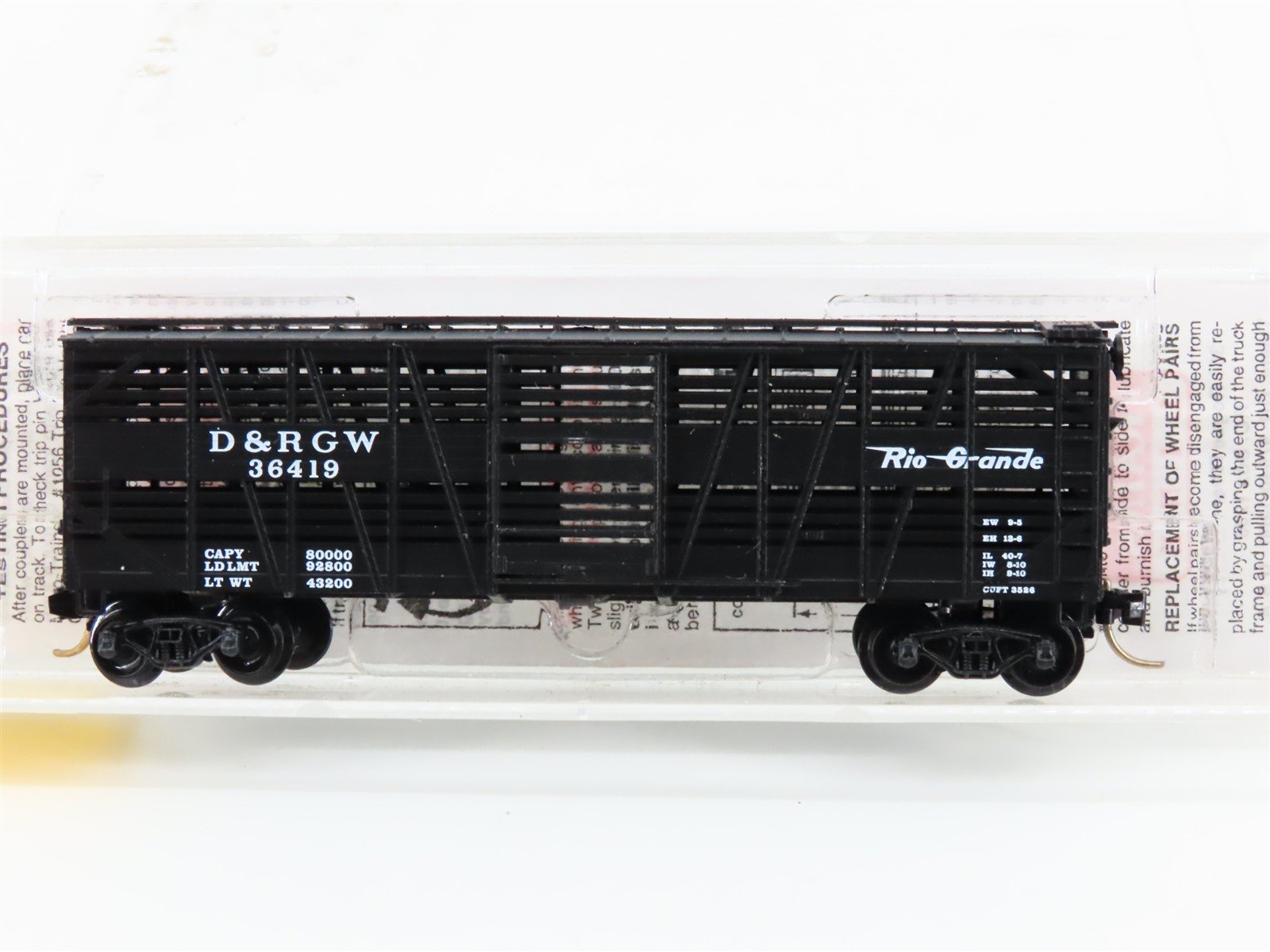 N Scale Micro-Trains MTL 35090 D&RGW Rio Grande 40' Despatch Stock Car #36419