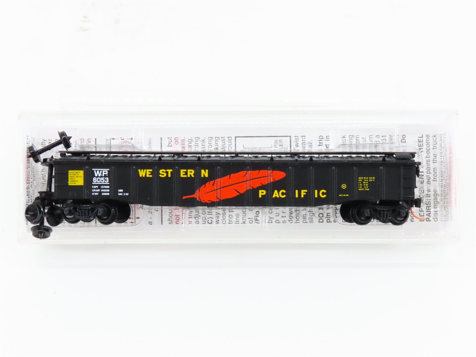 N Scale Micro-Trains MTL 106220 WP Western Pacific Feather 50' Gondola #6053