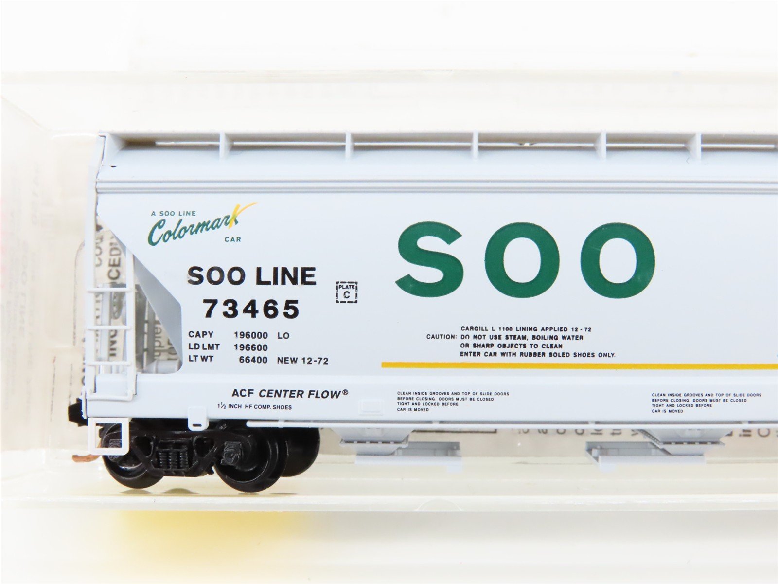 N Scale Micro-Trains MTL 94150 SOO Line 3-Bay Center Flow Covered Hopper #73465