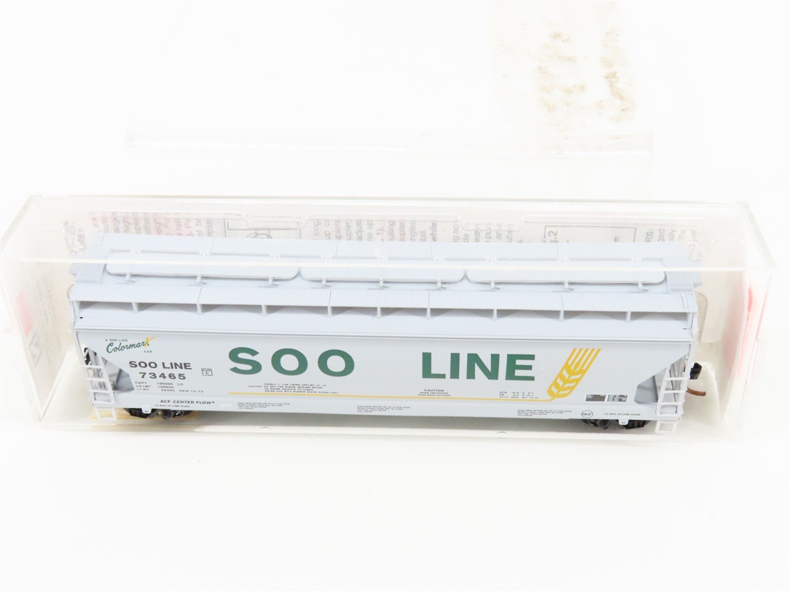 N Scale Micro-Trains MTL 94150 SOO Line 3-Bay Center Flow Covered Hopper #73465