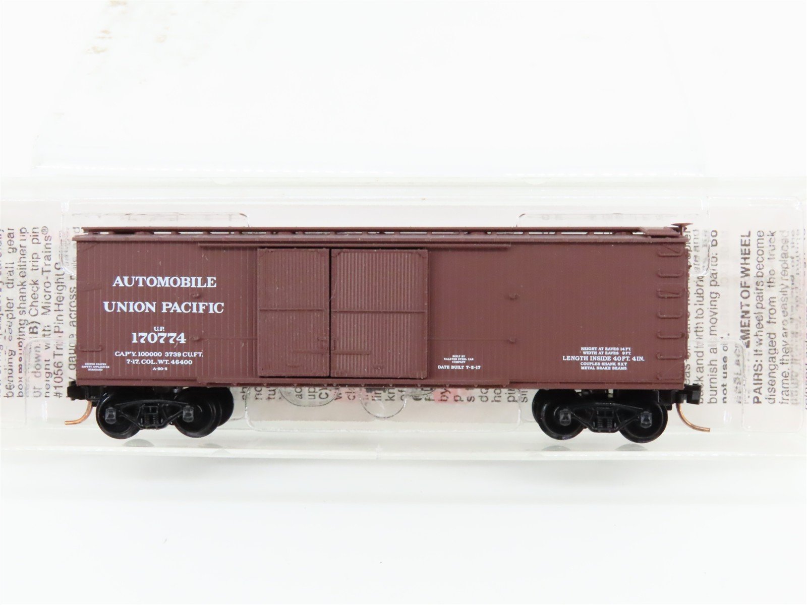 N Scale Micro-Trains MTL 41010 UP Union Pacific 40' Automobile Box Car #170774