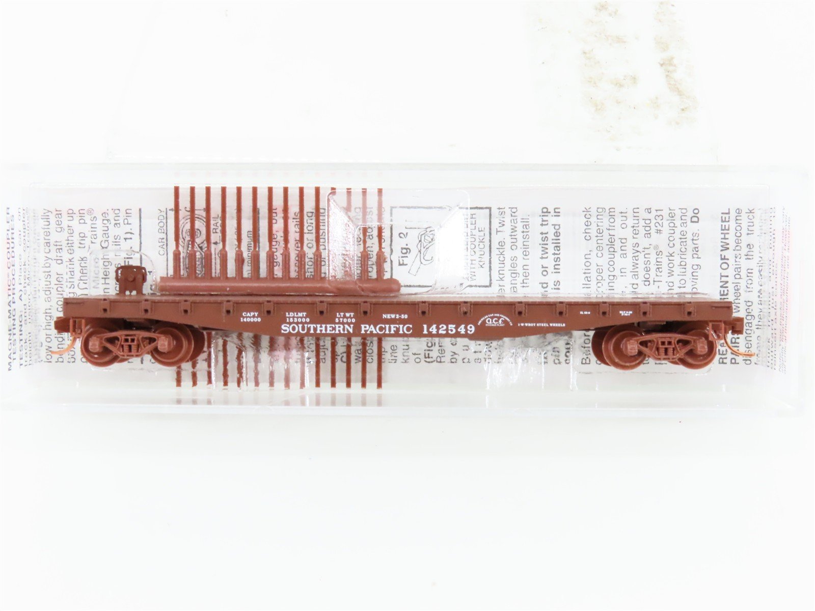 N Scale Micro-Trains MTL 45030 SP Southern Pacific Railroad 50' Flat Car #142549