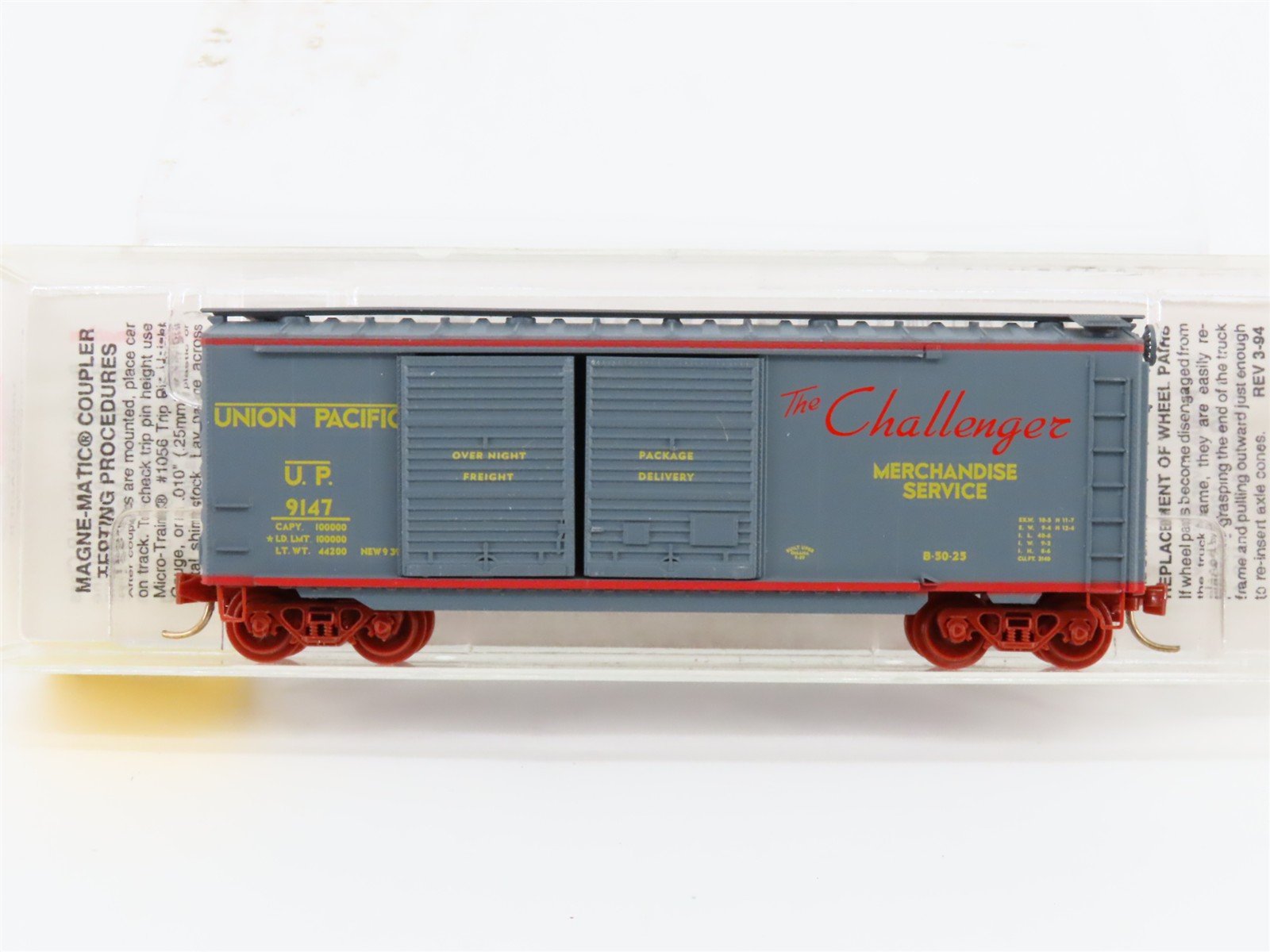 N Scale Micro-Trains MTL 23230 UP Union Pacific Challenger 40' Box Car #9147