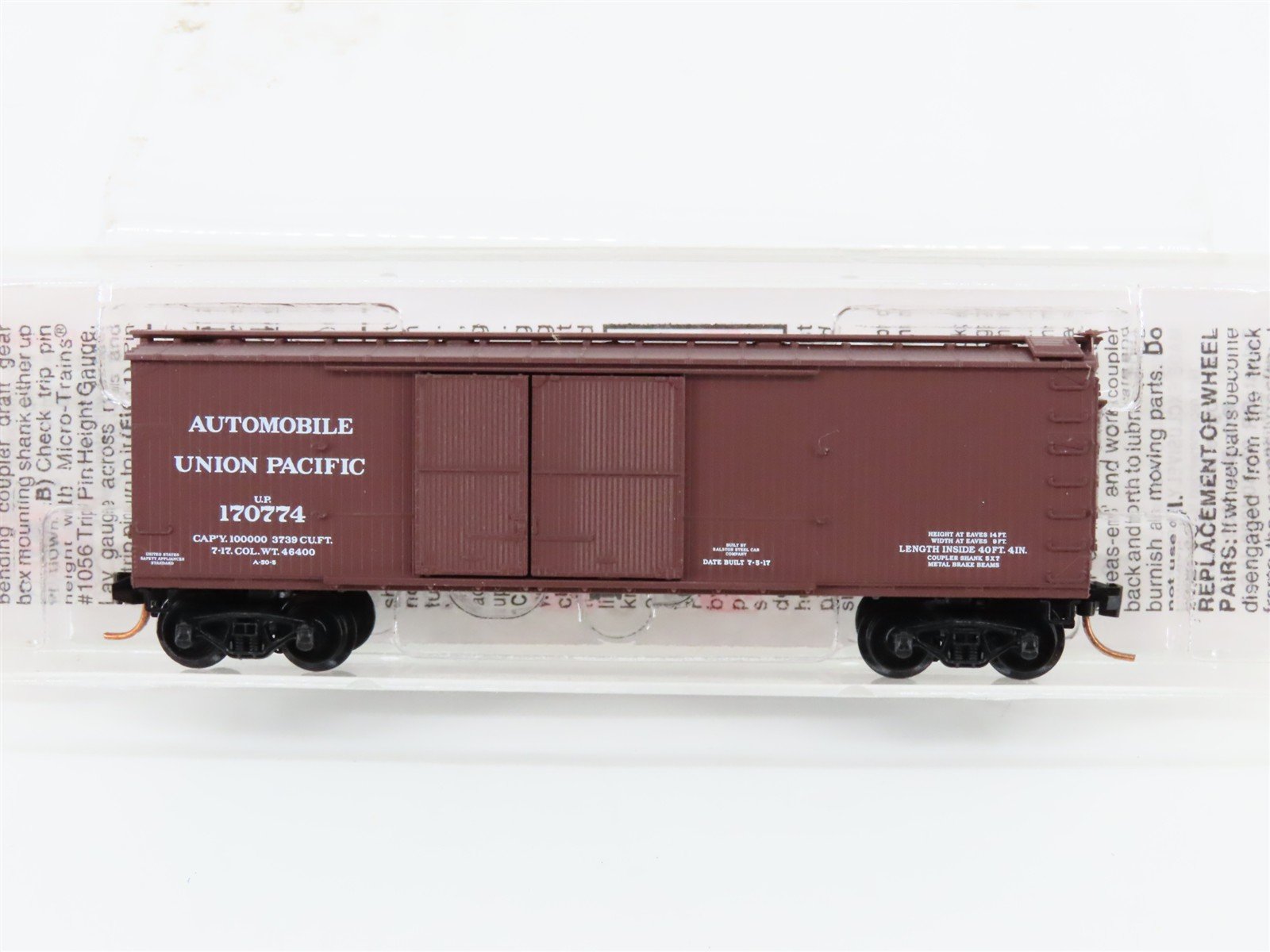 N Scale Micro-Trains MTL 41010 UP Union Pacific 40' Automobile Box Car #170774