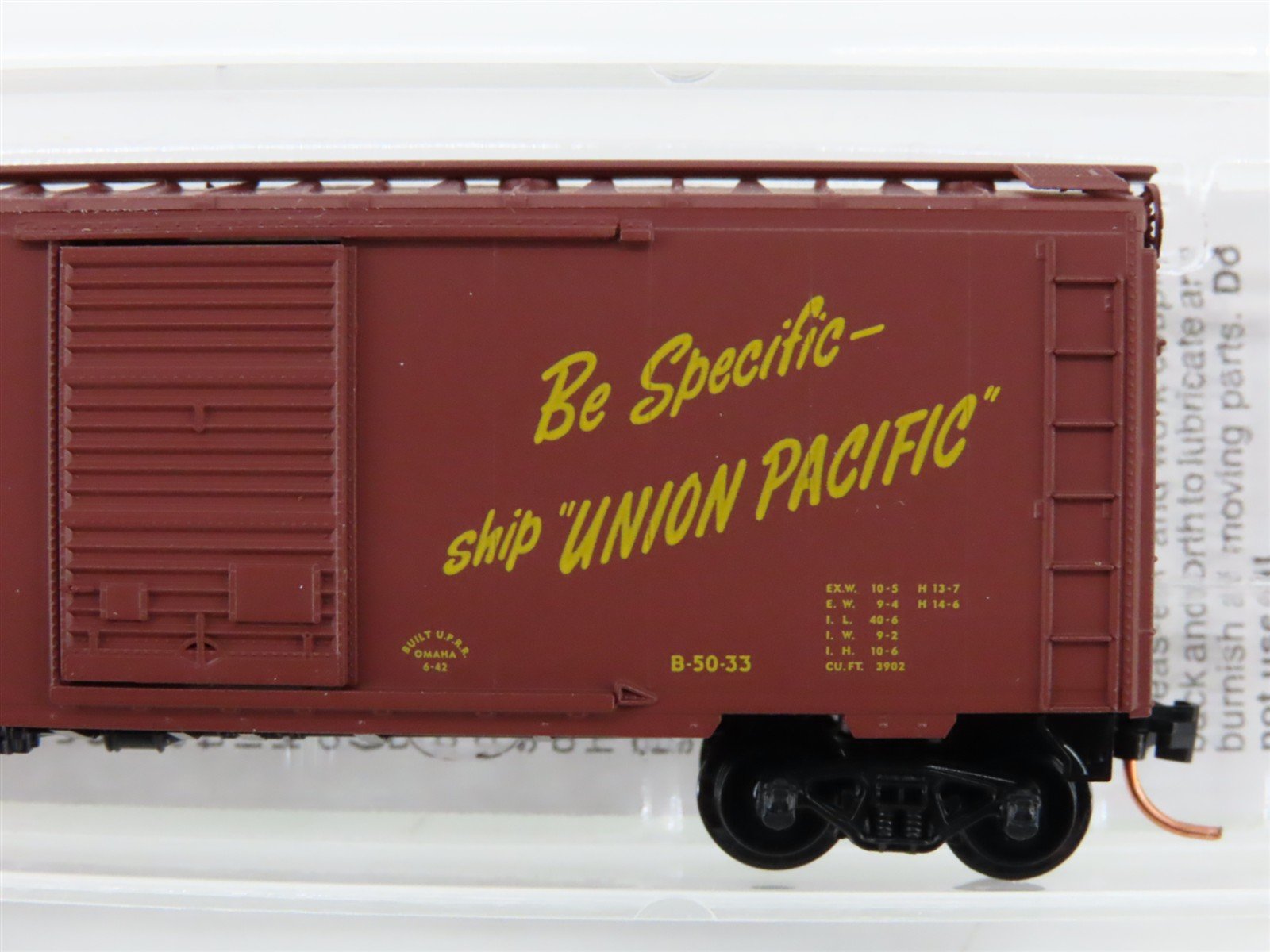 N Scale Micro-Trains MTL 20296 UP Union Pacific 40' Single Door Box Car #193450