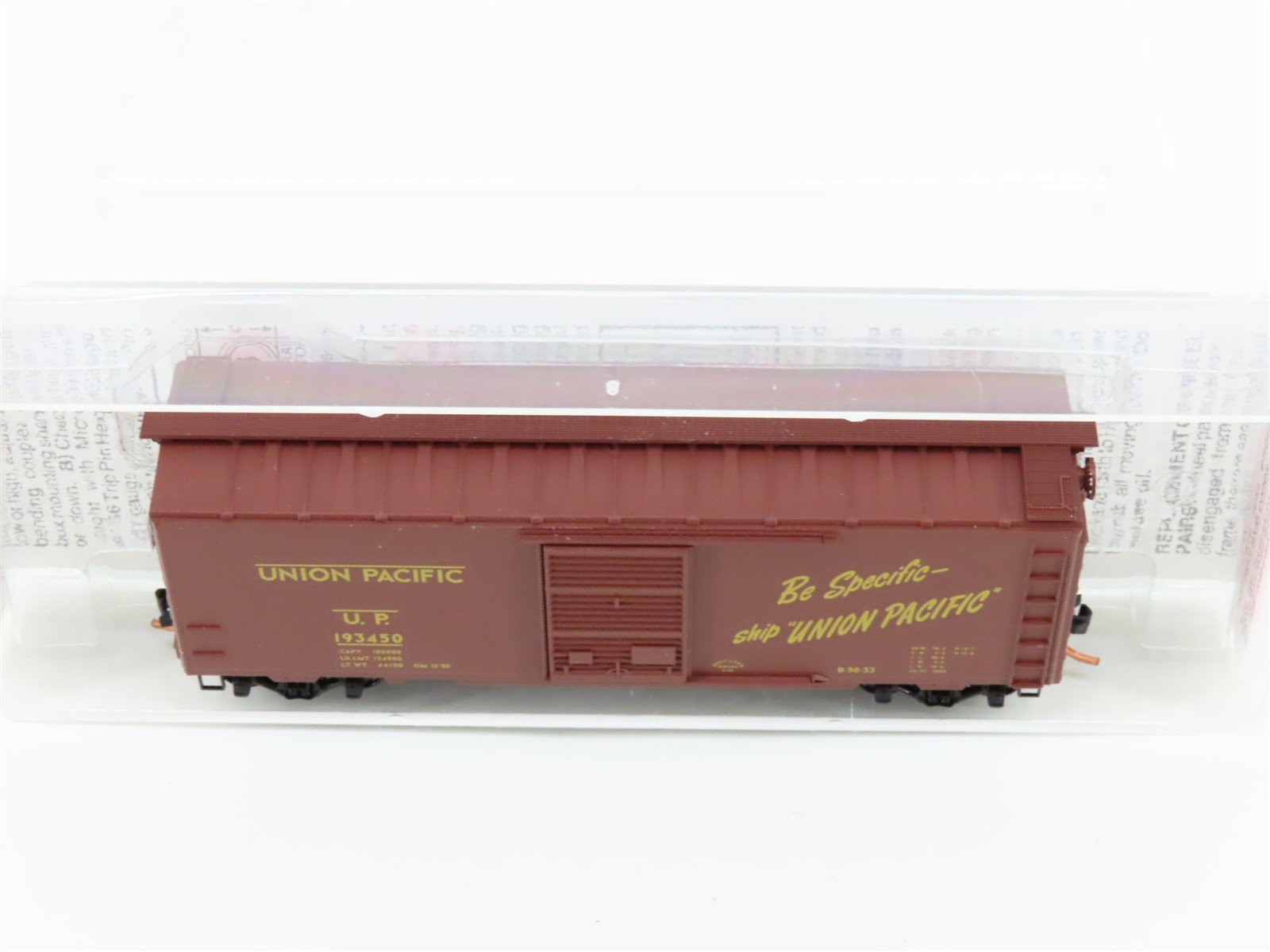 N Scale Micro-Trains MTL 20296 UP Union Pacific 40' Single Door Box Car #193450