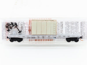 N Scale Micro-Trains MTL 04500300 ATSF Santa Fe 50' Flat Car #206204 w/ Load