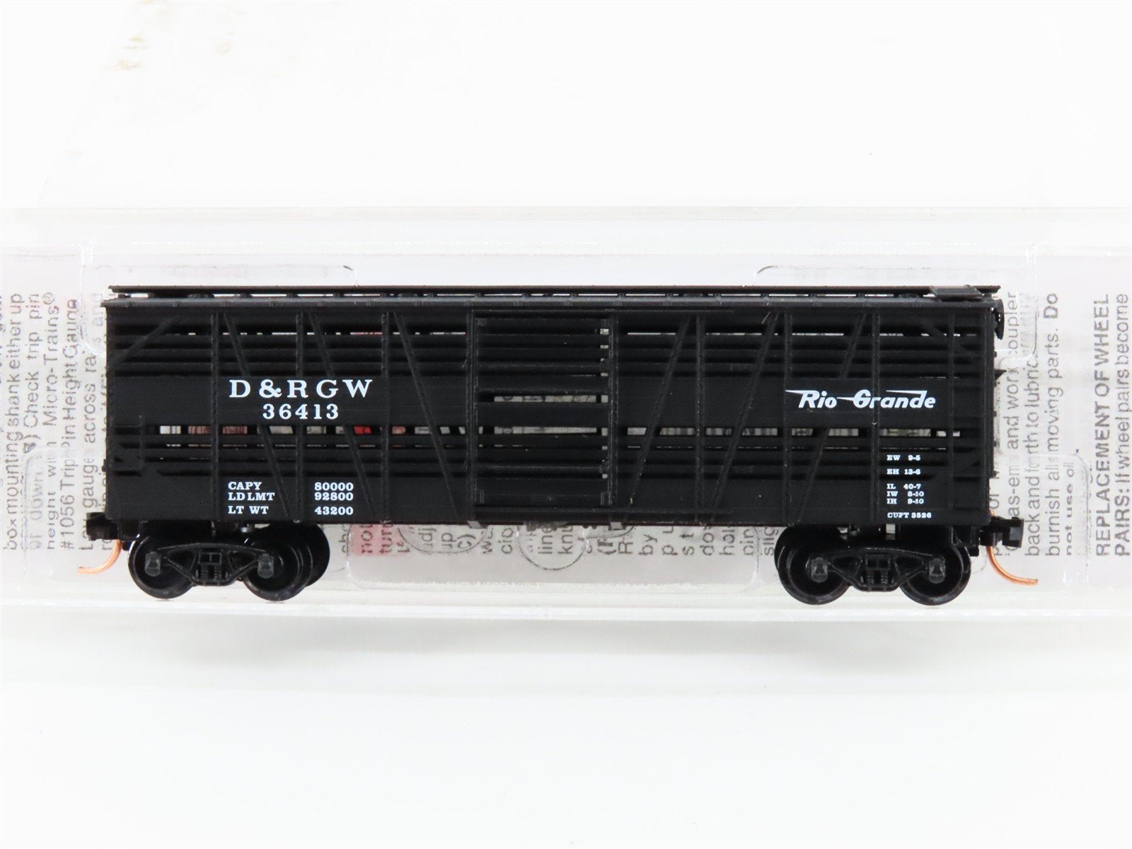 N Scale Micro-Trains MTL 35090 D&RGW Rio Grande 40' Despatch Stock Car #36413