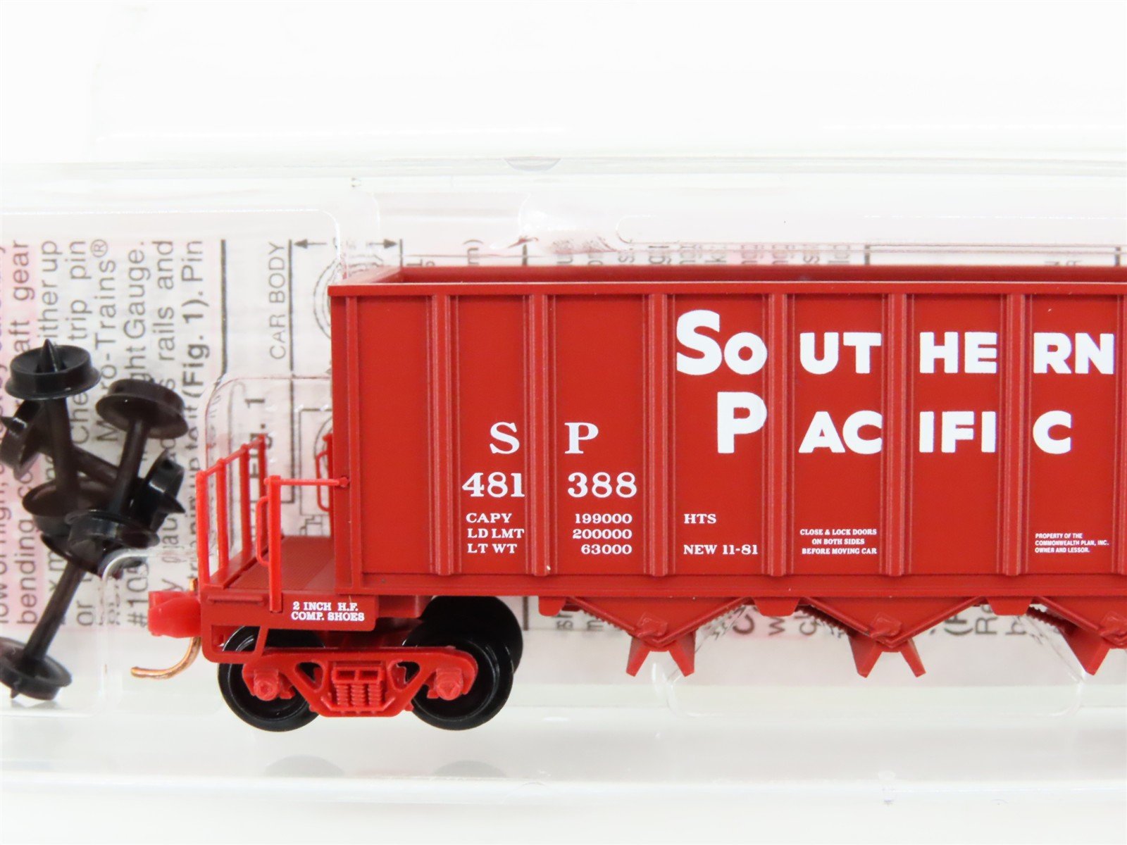 N Scale Micro-Trains MTL 125010 SP Southern Pacific 3-Bay Ortner Hopper #481388