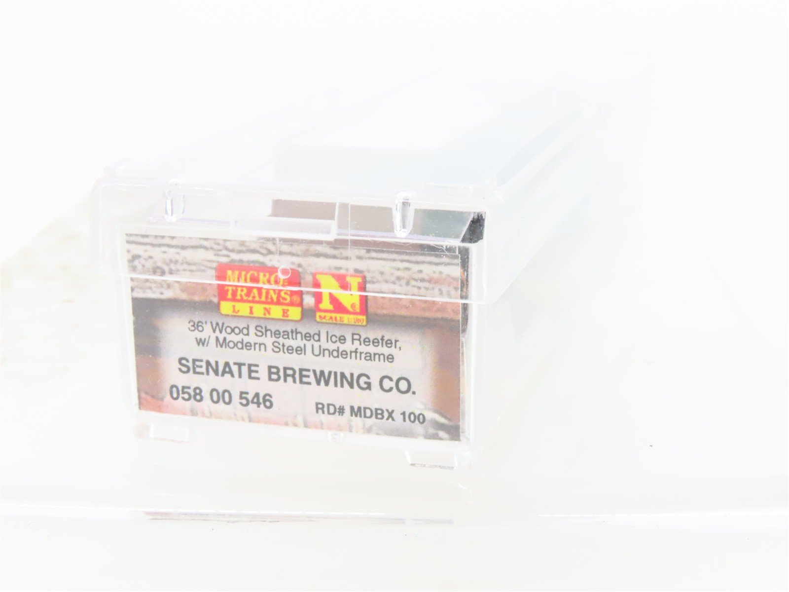 N Scale Micro-Trains MTL 05800546 MDBX Senate Brewing Co. 36' Wood Reefer #100