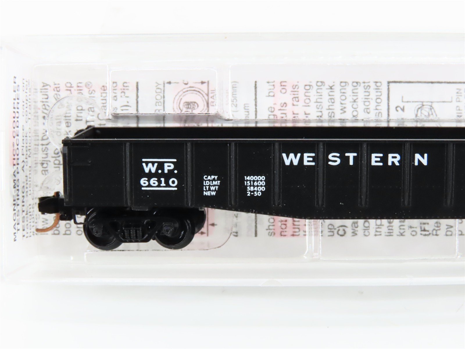 N Scale Micro-Trains MTL 46050 WP Western Pacific Railroad 50' Gondola #6610