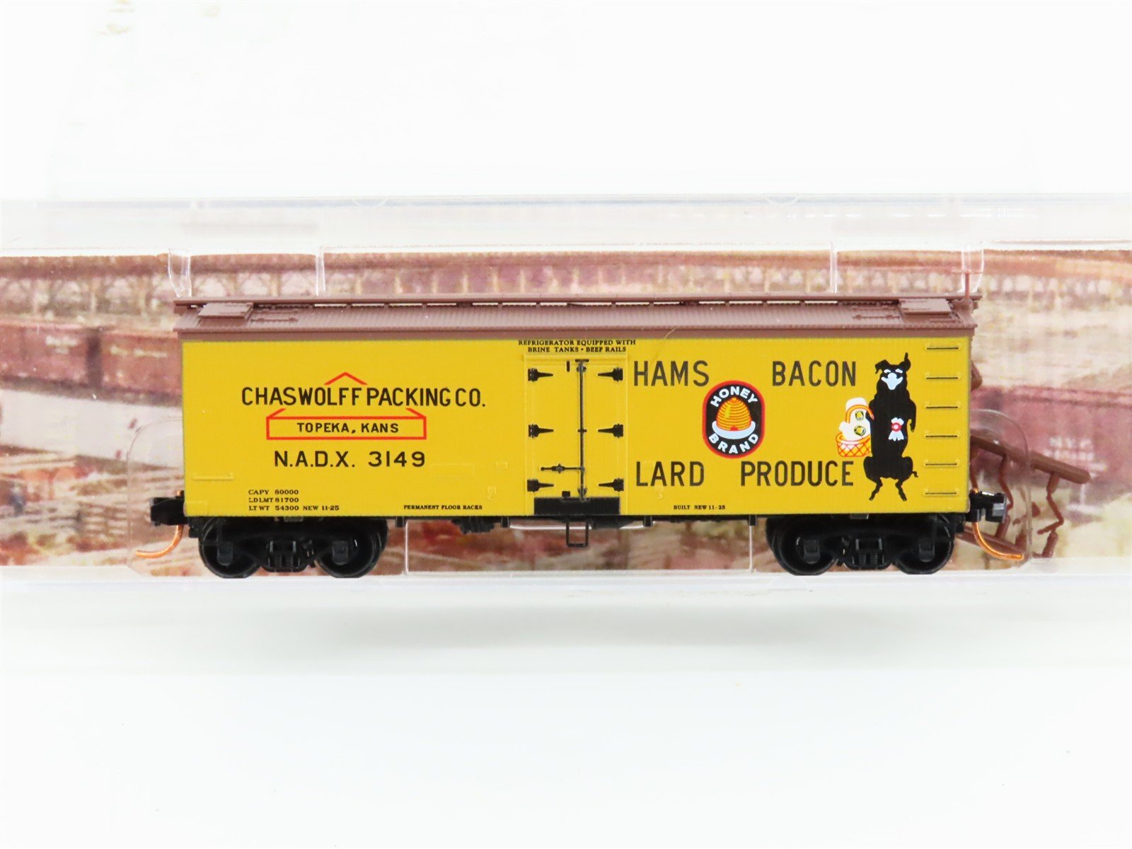 N Scale Micro-Trains MTL 05800516 NADX Chaswolff Packing Co. 36' Reefer #3149