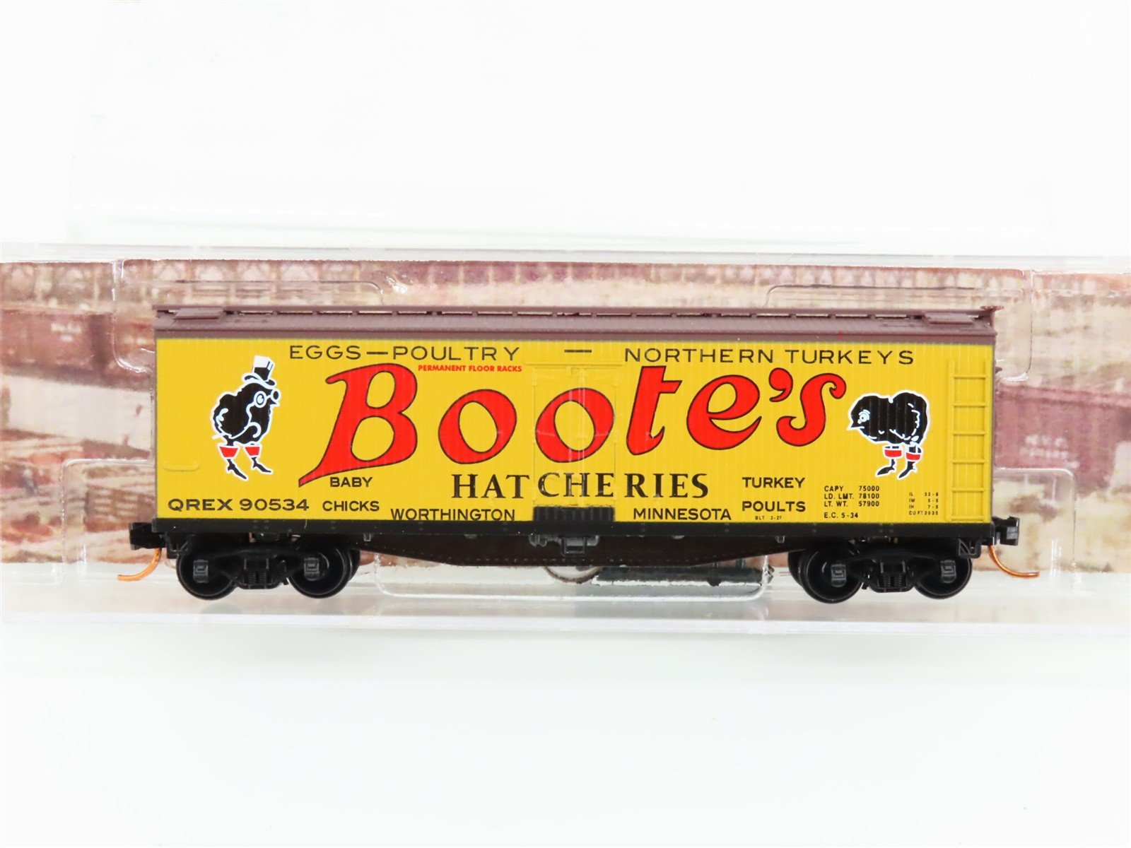 N Scale Micro-Trains MTL 04900620 QREX Bootes Hatcheries 40' Wood Reefer #90534