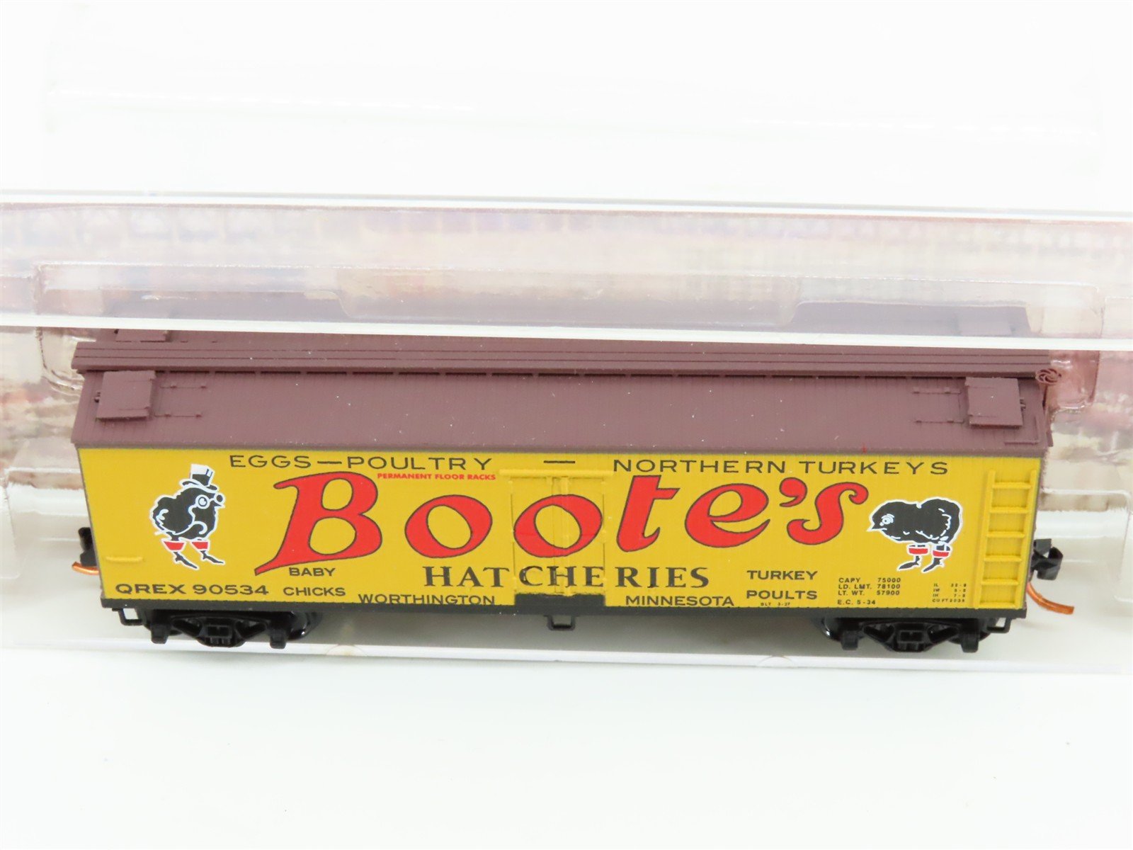 N Scale Micro-Trains MTL 04900620 QREX Bootes Hatcheries 40' Wood Reefer #90534