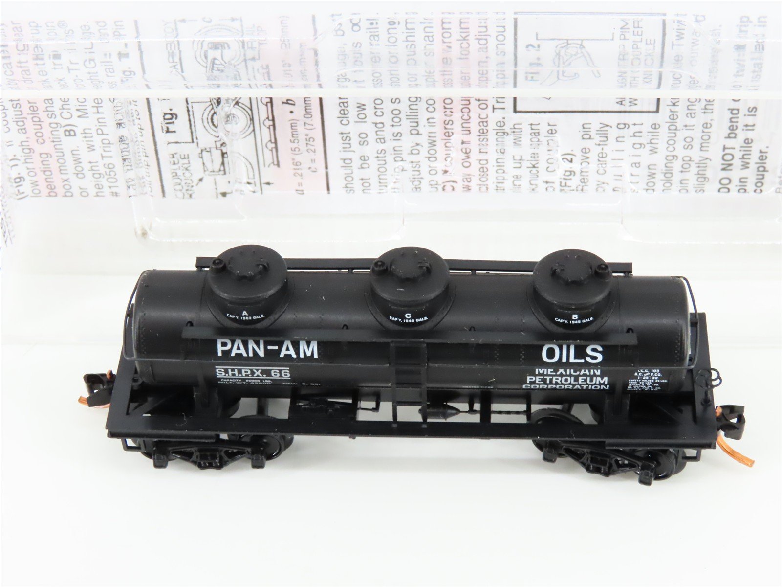 N Scale Micro-Trains MTL 06600030 SHPX Pan-Am Oils Triple Dome Tank Car #66