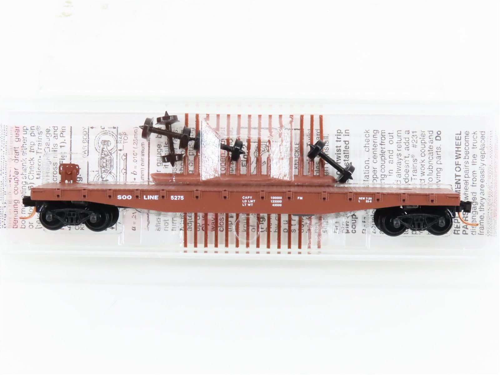 N Scale Micro-Trains MTL 45110 SOO Line 50' Fishbelly Side Flat Car #5275