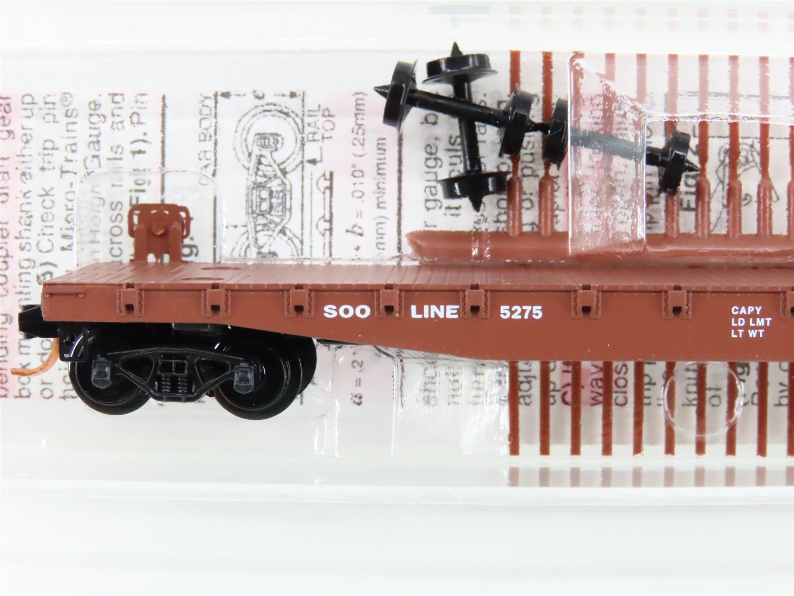 N Scale Micro-Trains MTL 45110 SOO Line 50' Fishbelly Side Flat Car #5275