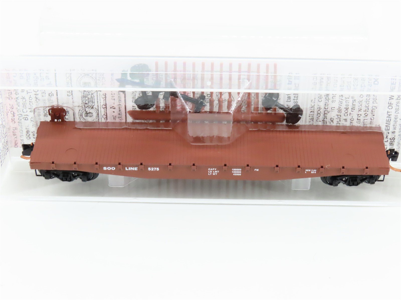 N Scale Micro-Trains MTL 45110 SOO Line 50' Fishbelly Side Flat Car #5275